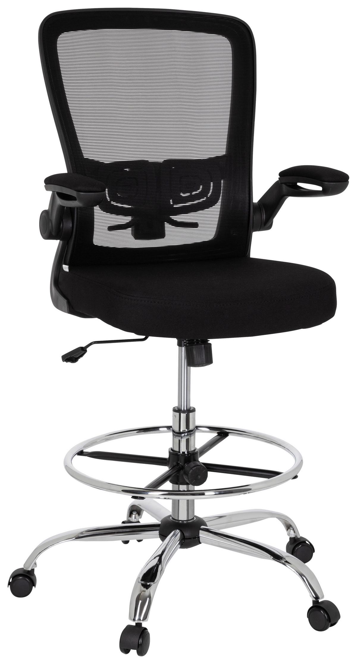 Pisarniški Stol Vendo Work, Črna - srebrne barve/črna, Basics, kovina/umetna masa (60/107/58cm) - MID.YOU