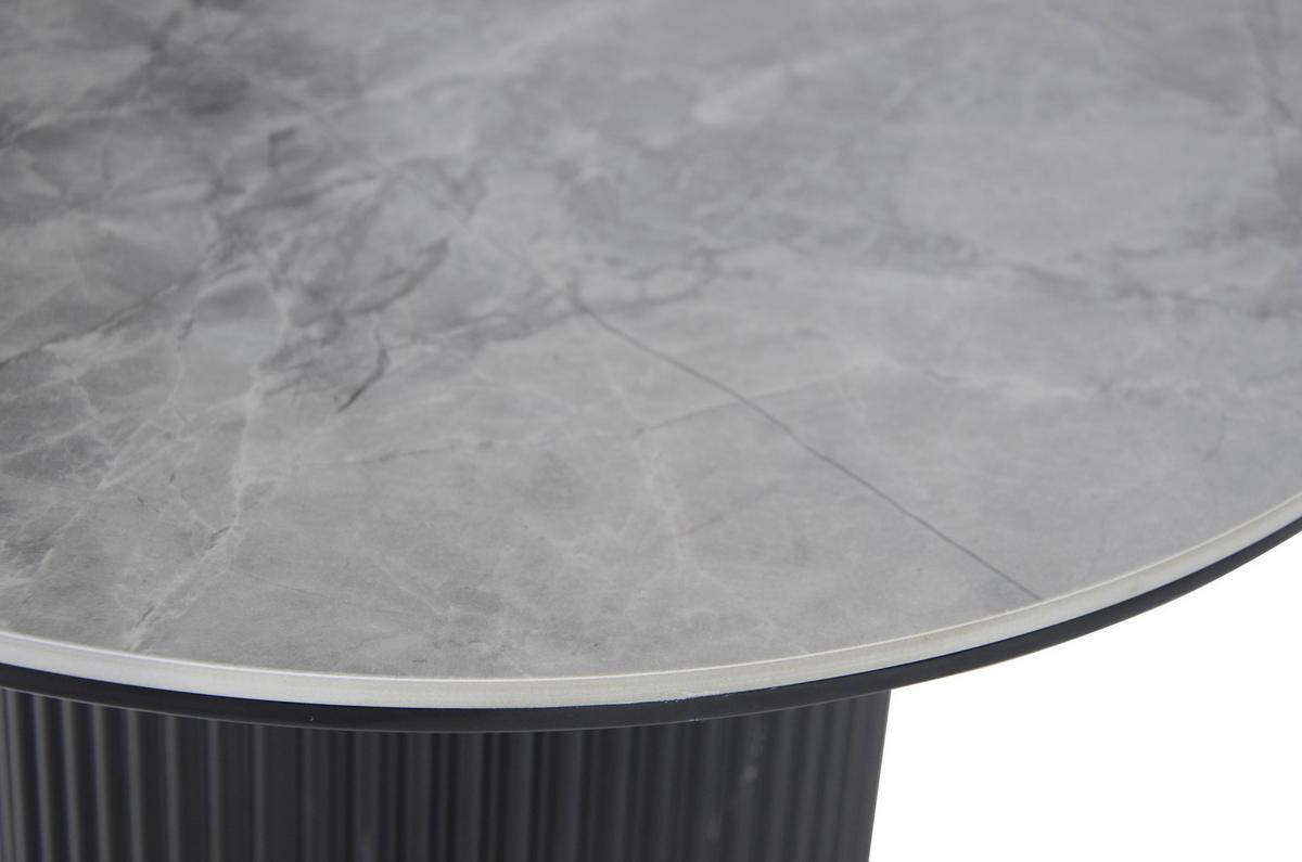 STOLIK BOCZNY GROOVE - jasnoszary/czarny, Design, materiał drewnopochodny/ceramika (50/50/45cm) - Stylife