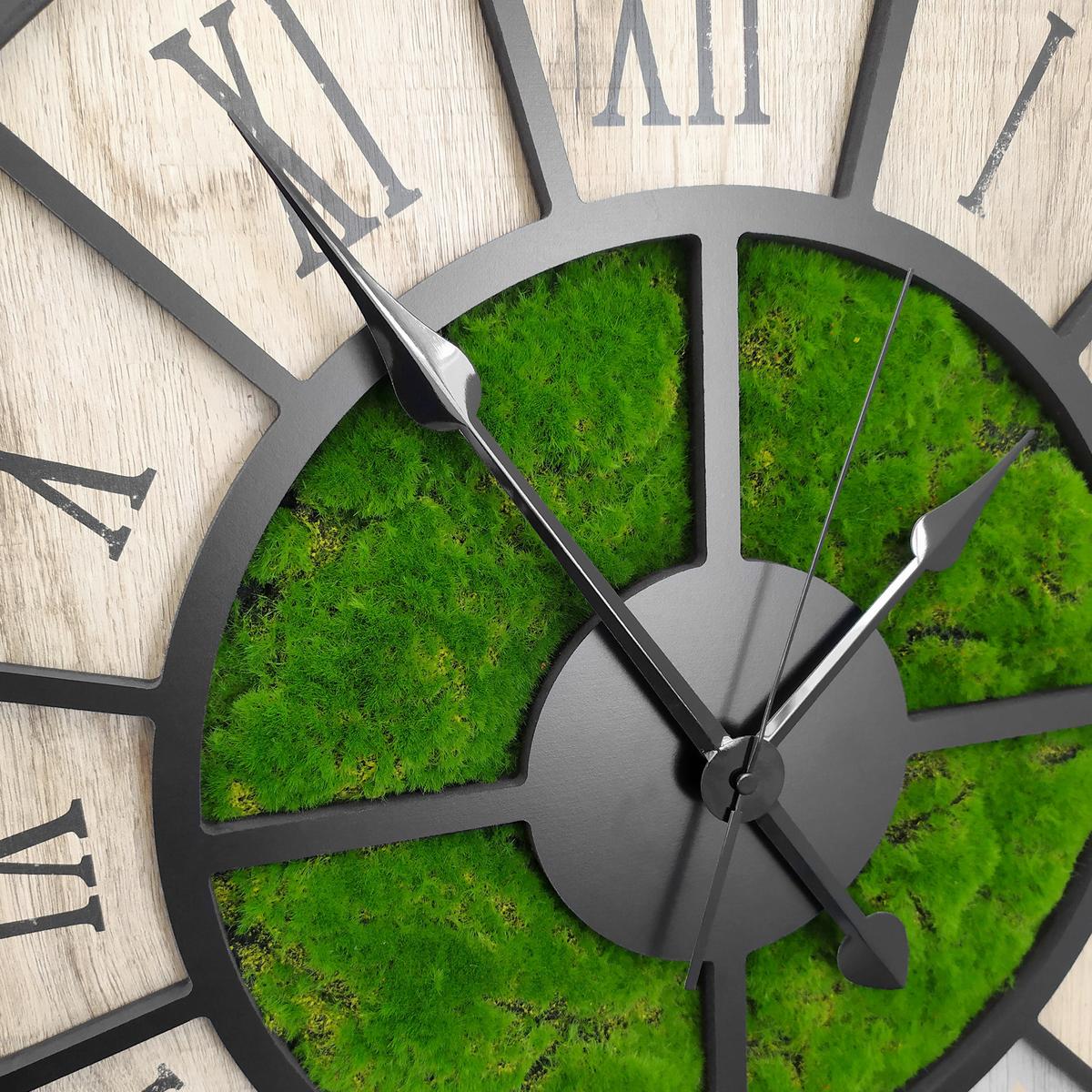 Wanduhr CL Schwarz/Eichefarben/Dunkelgrün - Dunkelgrün/Eichefarben, Basics, Holz/Kunststoff (57cm)