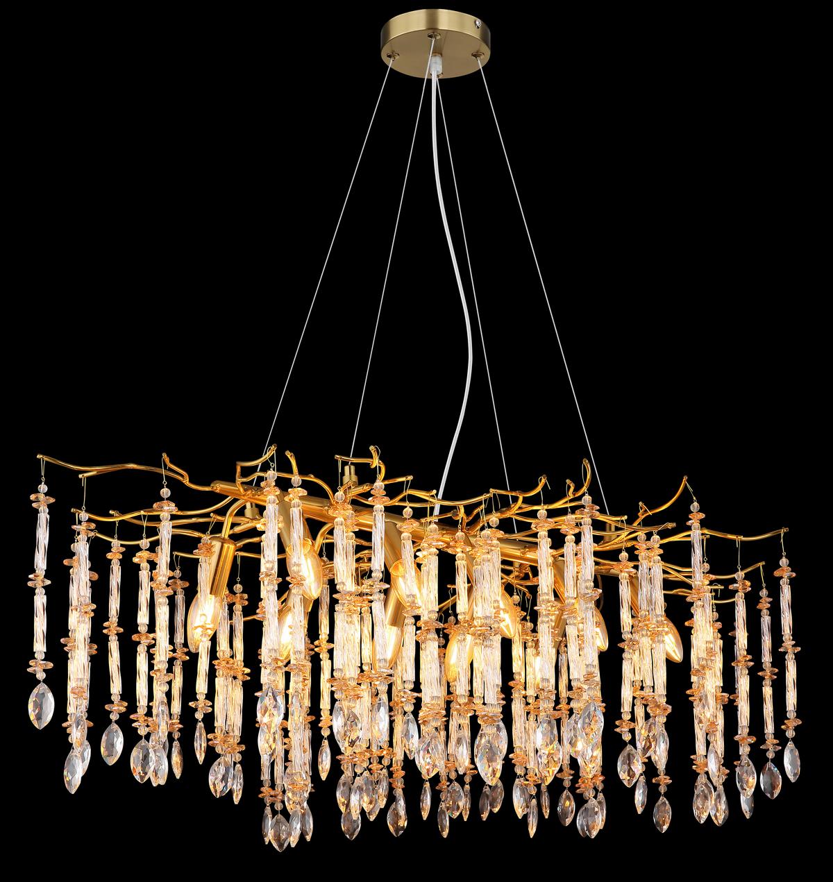 Viseća Svjetiljka Gloria - prozirno/zlatne boje, Design, staklo/metal (100/60/120cm) - Globo