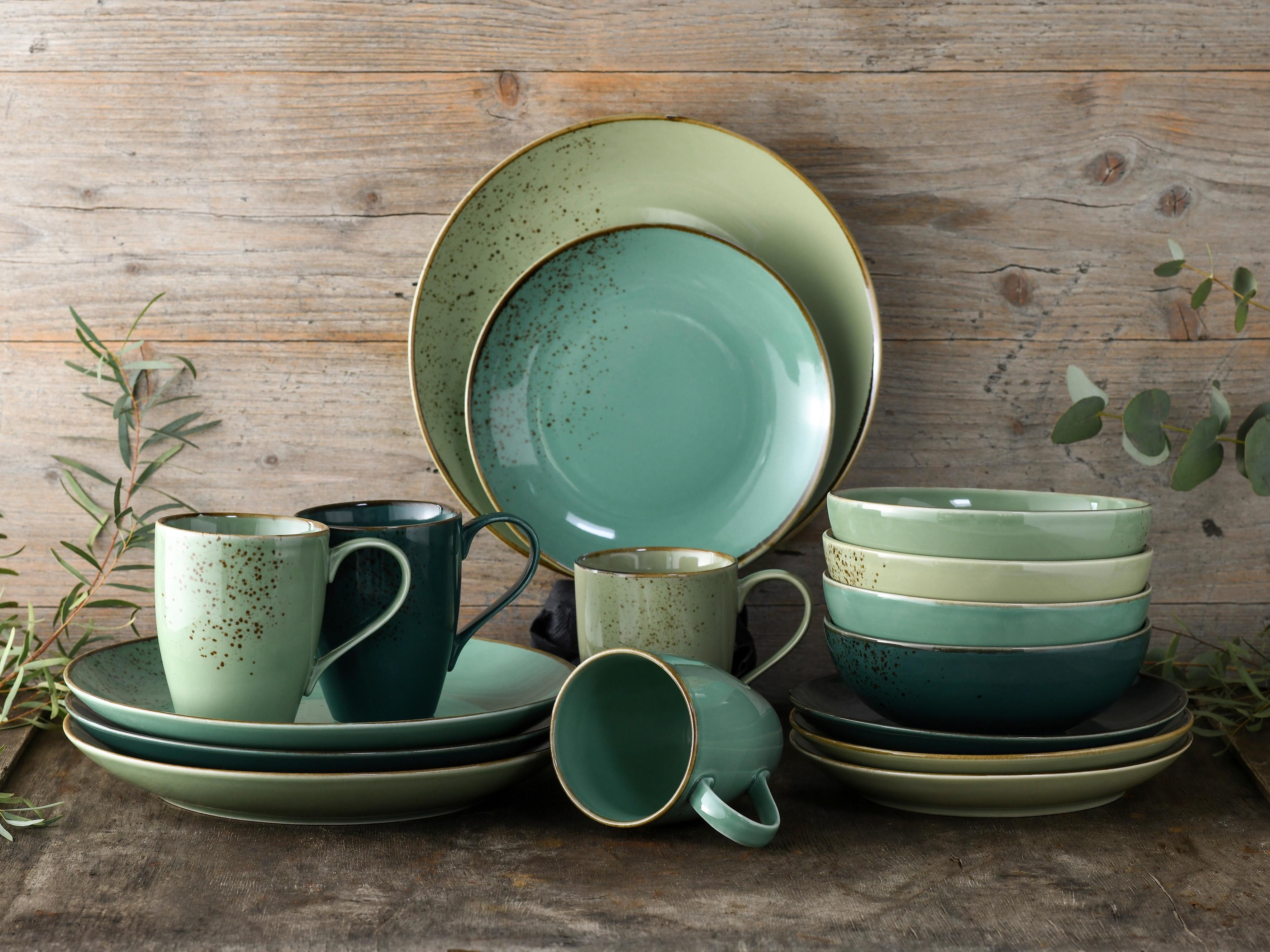 Kombinirani Servis Green Life, 16-Delni - zelena, keramika - Creatable