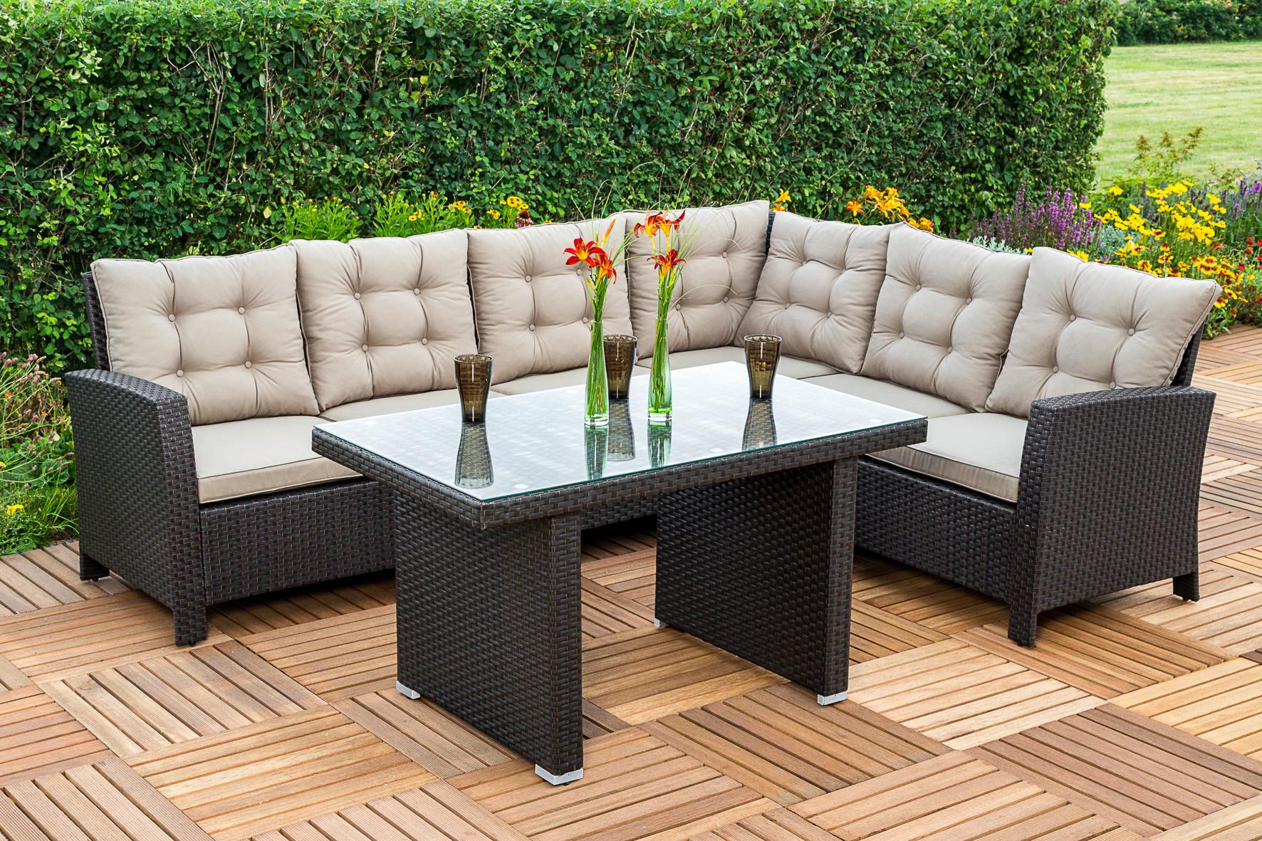 GARTENSET SALERNO - Beige/Braun, MODERN, Kunststoff/Metall - Gardenson