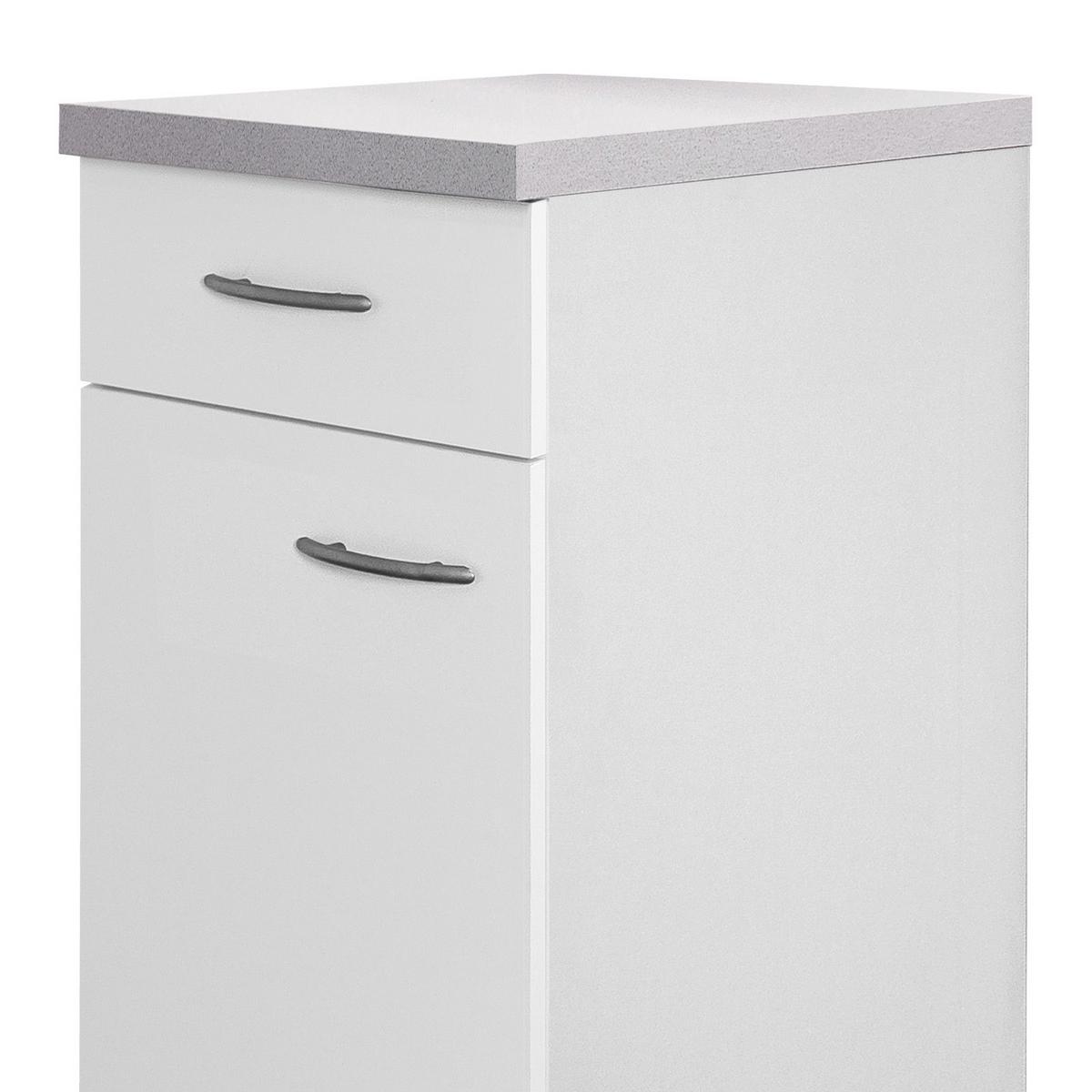Kuhinjska Spodnja Omarica Wito, Bela - barve nerjavečega jekla/bela, umetna masa/leseni material (30/85/60cm) - FlexWell