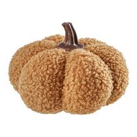 Dekokürbis Cinderella Braun - Dunkelbraun/Braun, KONVENTIONELL, Kunststoff/Textil (13,5/9cm) - Mömax