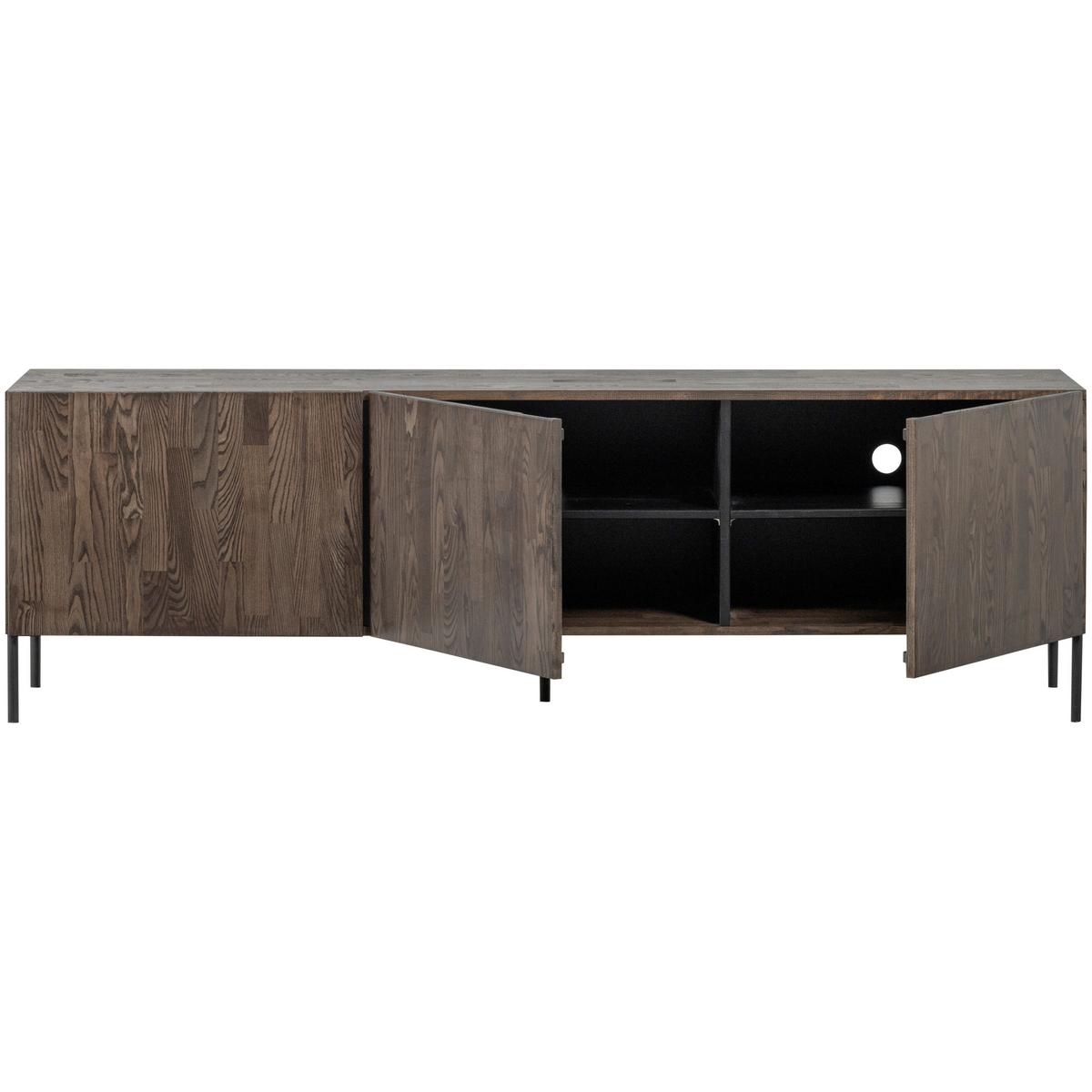 Lowboard Gravure Braun B: 180cm - Schwarz/Braun, Design, Holz/Metall (180/56/46cm) - Livetastic