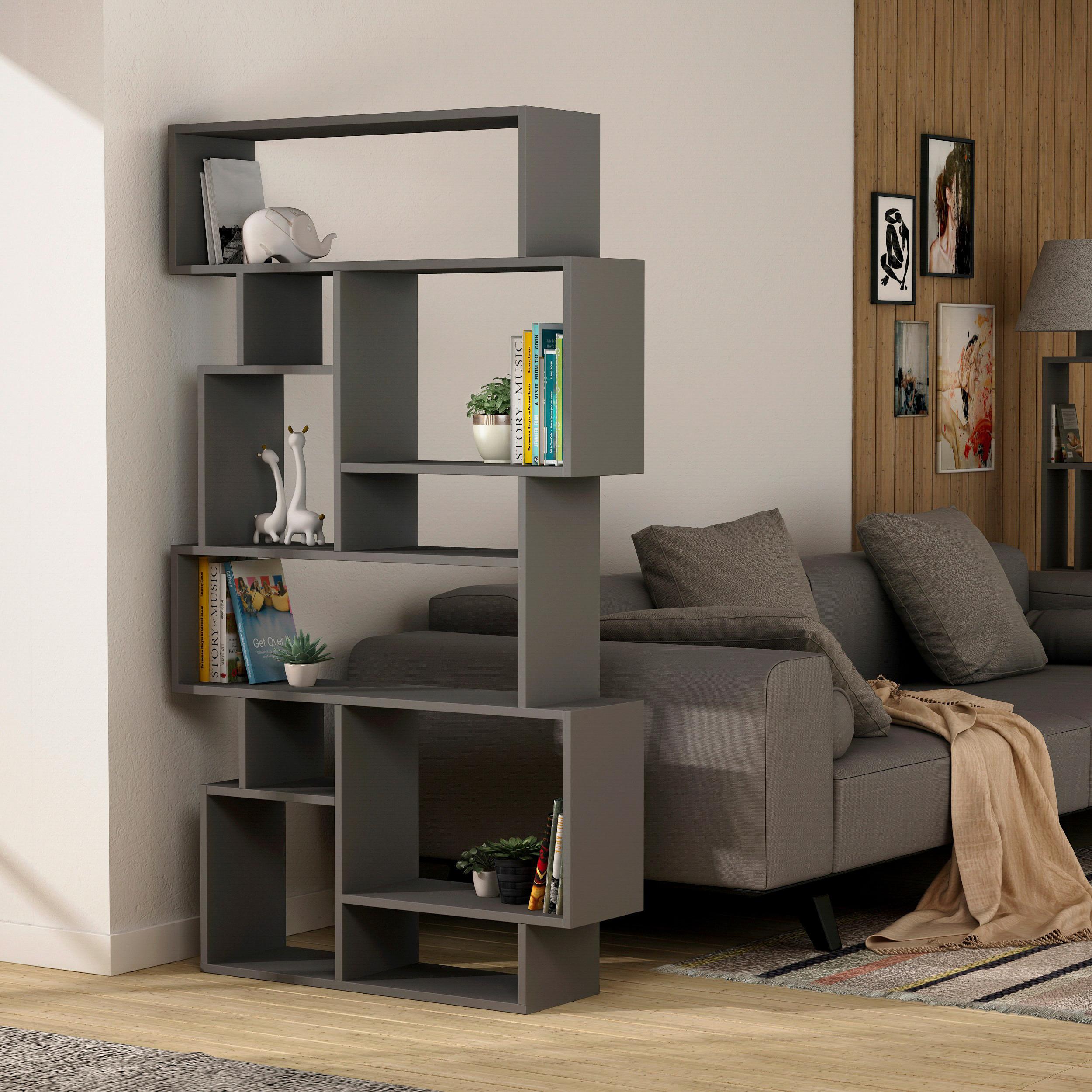 Knjižna Omara Karmato - antracit, Design, leseni material (96/169/26cm) - Livetastic