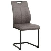 KRZESŁO NA PŁOZIE KERMIT - czarny/szary, Design, metal/tkanina (43/97/57cm) - Xora