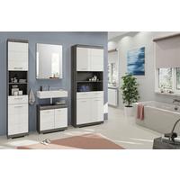 Badezimmer Scout 4-tlg. ca. 160 cm Anthrazit/Weiß - Weiß Hochglanz/Grau, MODERN, Holzwerkstoff/Kunststoff (160cm) - MID.YOU