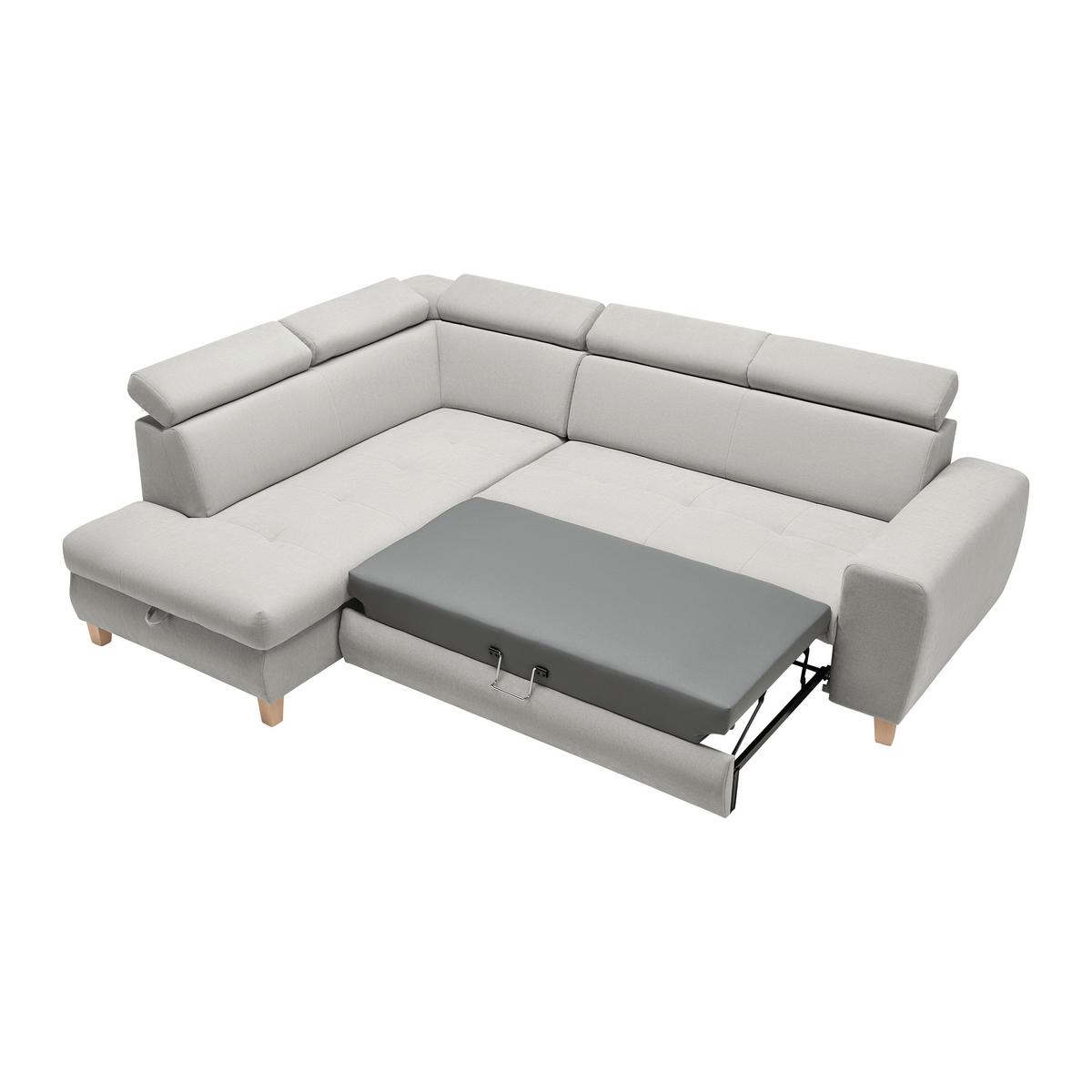 Wohnlandschaft Lugo Grauweiß - Grauweiß, MODERN, Holz/Kunststoff (205/98/266cm) - Mömax