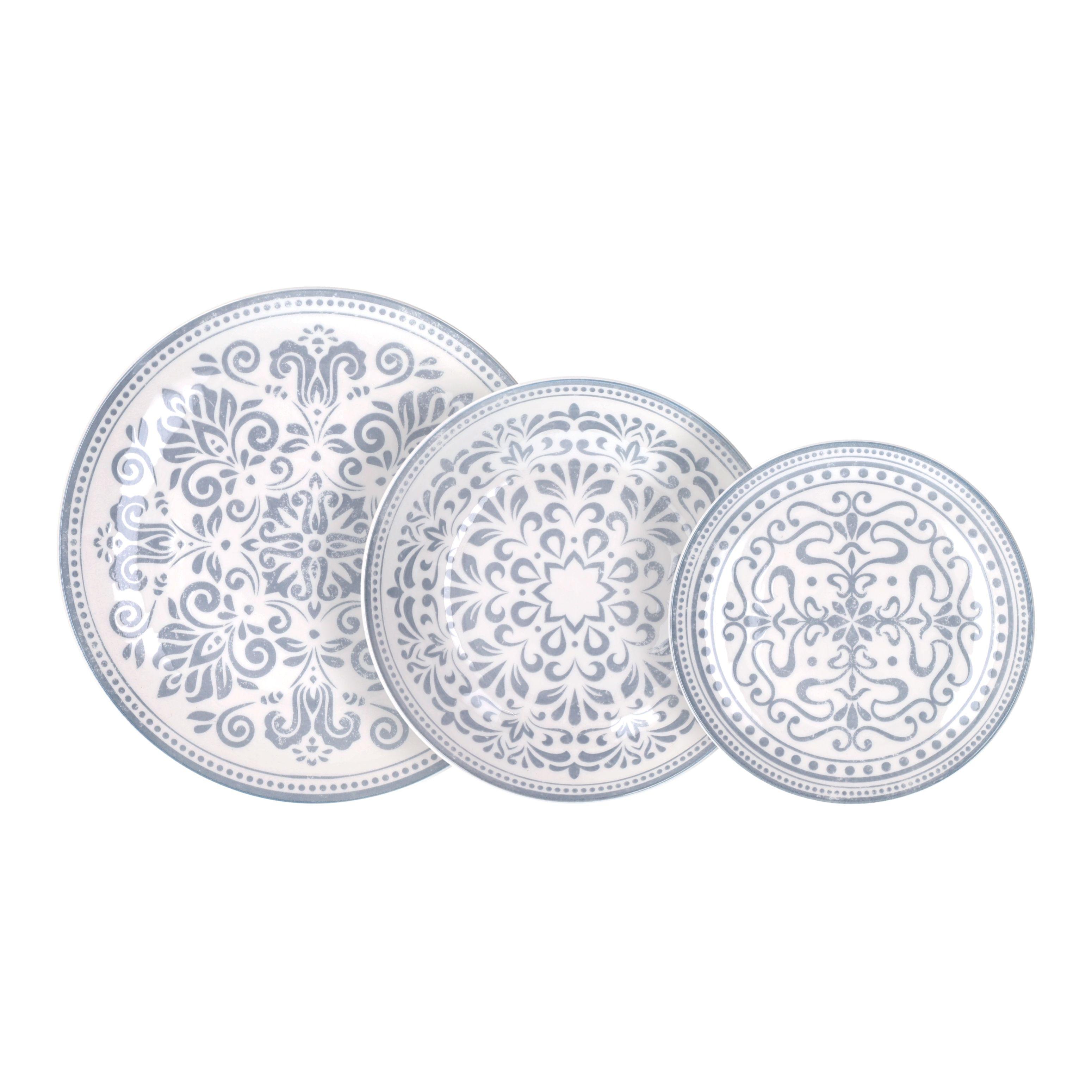 Servis Madison Arabesque, 18/1 - bijela/pastelno plava, Basics, keramika (28/36/20cm) - Tognana