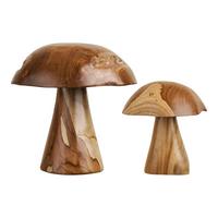 DEKOPILZ KODI DECORATION MUSHROOMS - Teakfarben, Basics, Holz