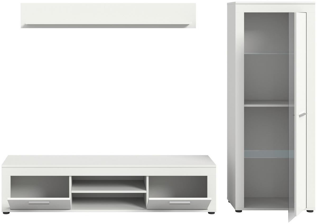 ANSAMBLU MOBILIER CAMERA DE Z JAM - alb, Design, sticlă/material pe bază de lemn (235/159/35cm) - Modern Living