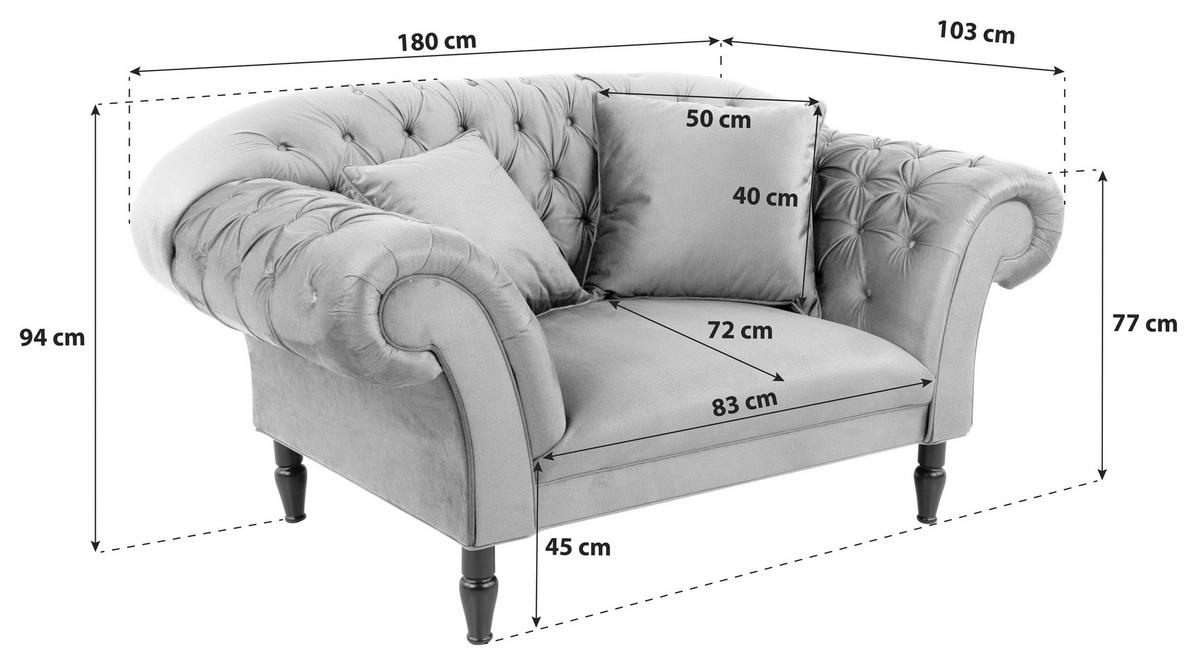 Fotoliu CUPIDO - antracit, Design, textil (180/94/103cm) - Mömax
