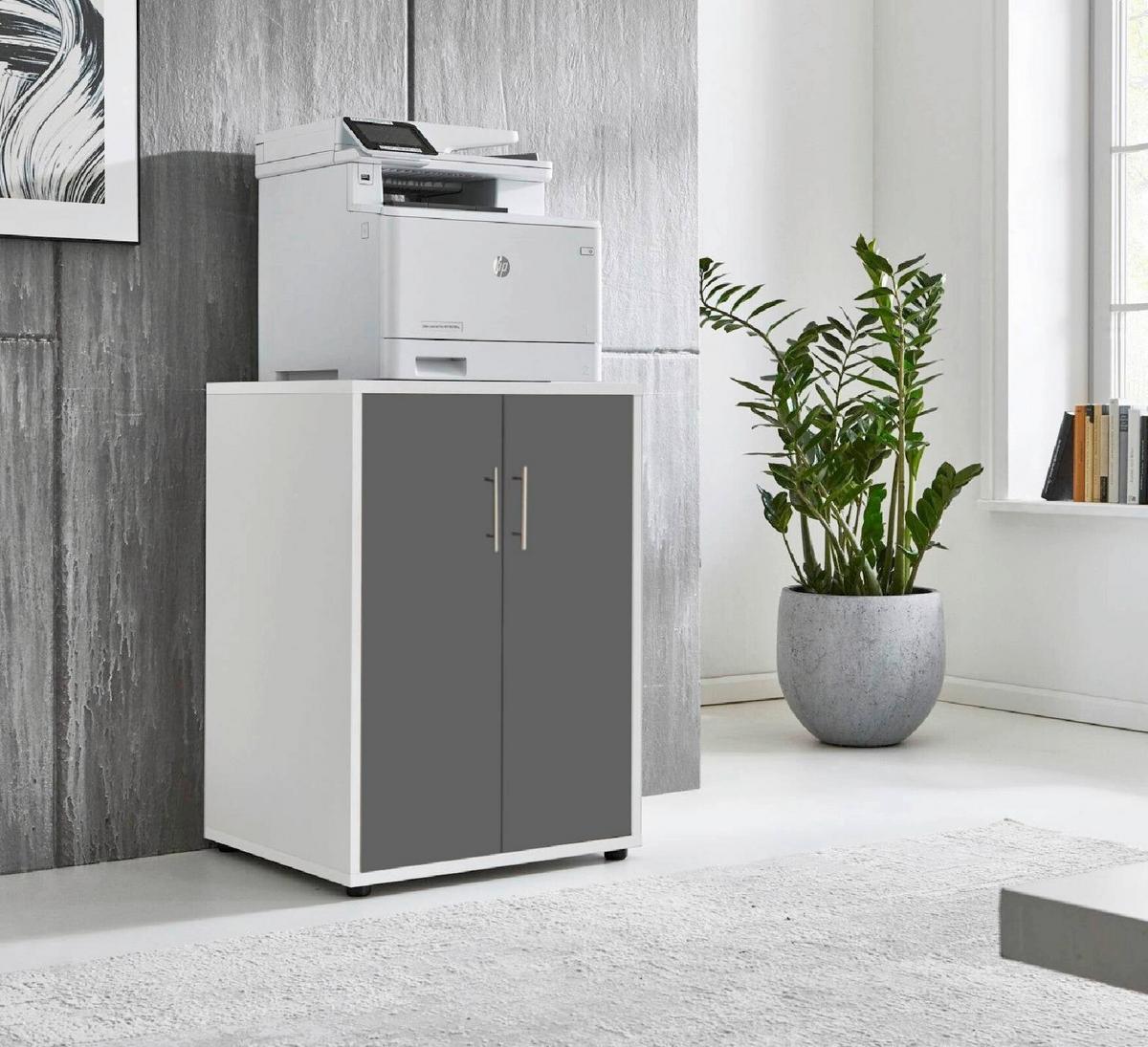 AKTENSCHRANK OFFICE EDITION - Anthrazit/Weiß, LIFESTYLE, Holzwerkstoff (54/74/50cm) - MID.YOU