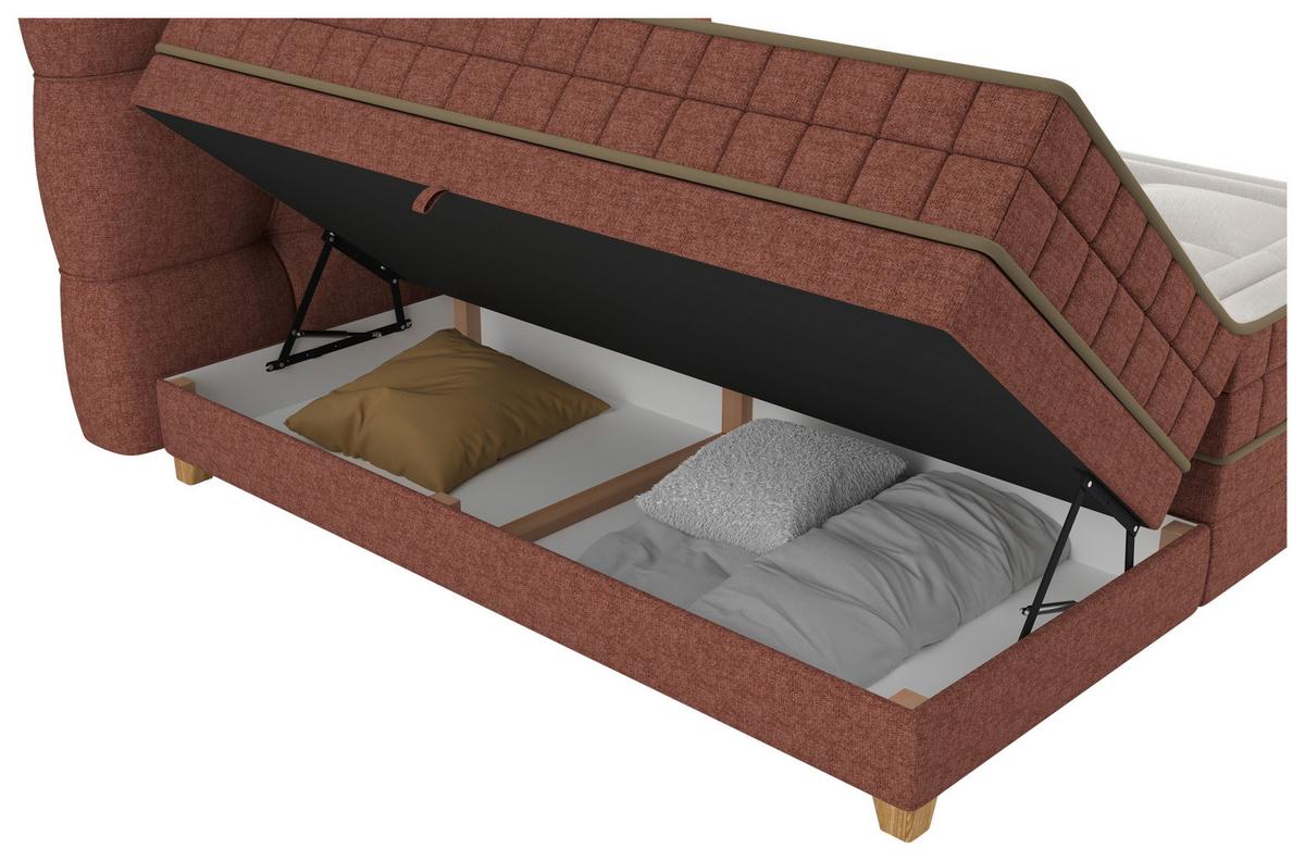 Boxspringbett Bianco Rot ca. 180x200cm - Rot, Konventionell, Holz/Holzwerkstoff (180/200cm) - Premium Living