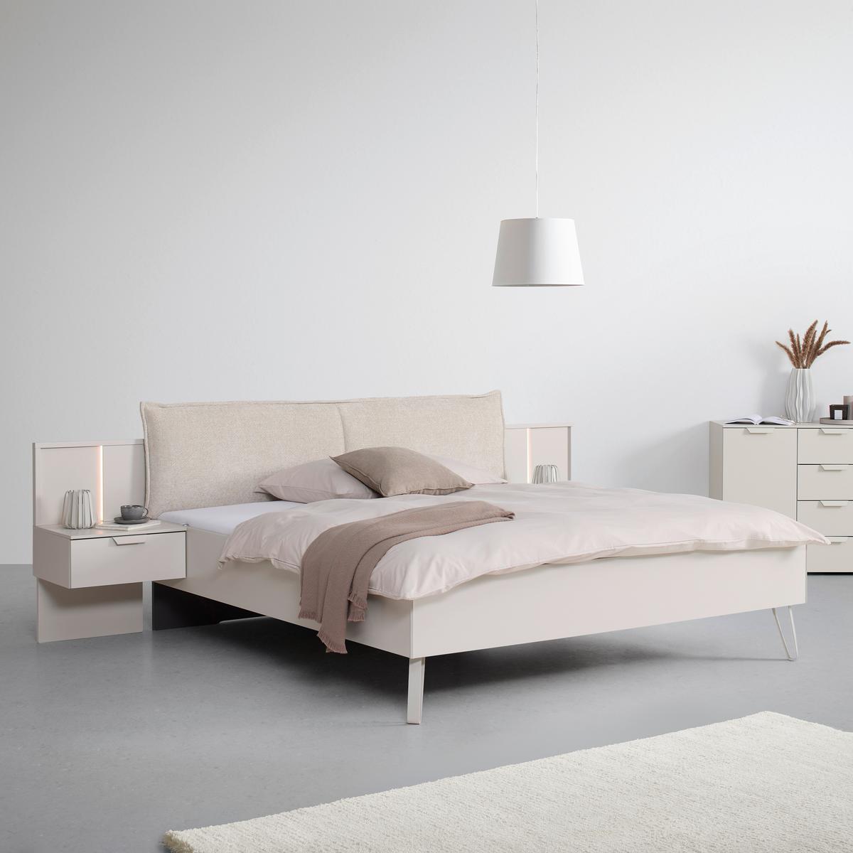 Bettanlage Briona Creme ca. 180x200cm - Champagner/Creme, KONVENTIONELL, Holzwerkstoff/Textil (180/200cm) - Premium Living