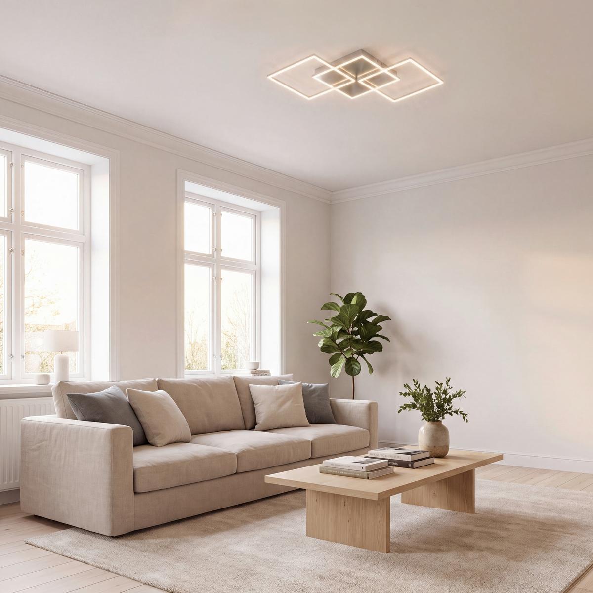 LAMPA SUFITOWA LED GIGA 6 *SBN* - biały, Design, tworzywo sztuczne/metal (100/49,5/5,8cm) - Novel