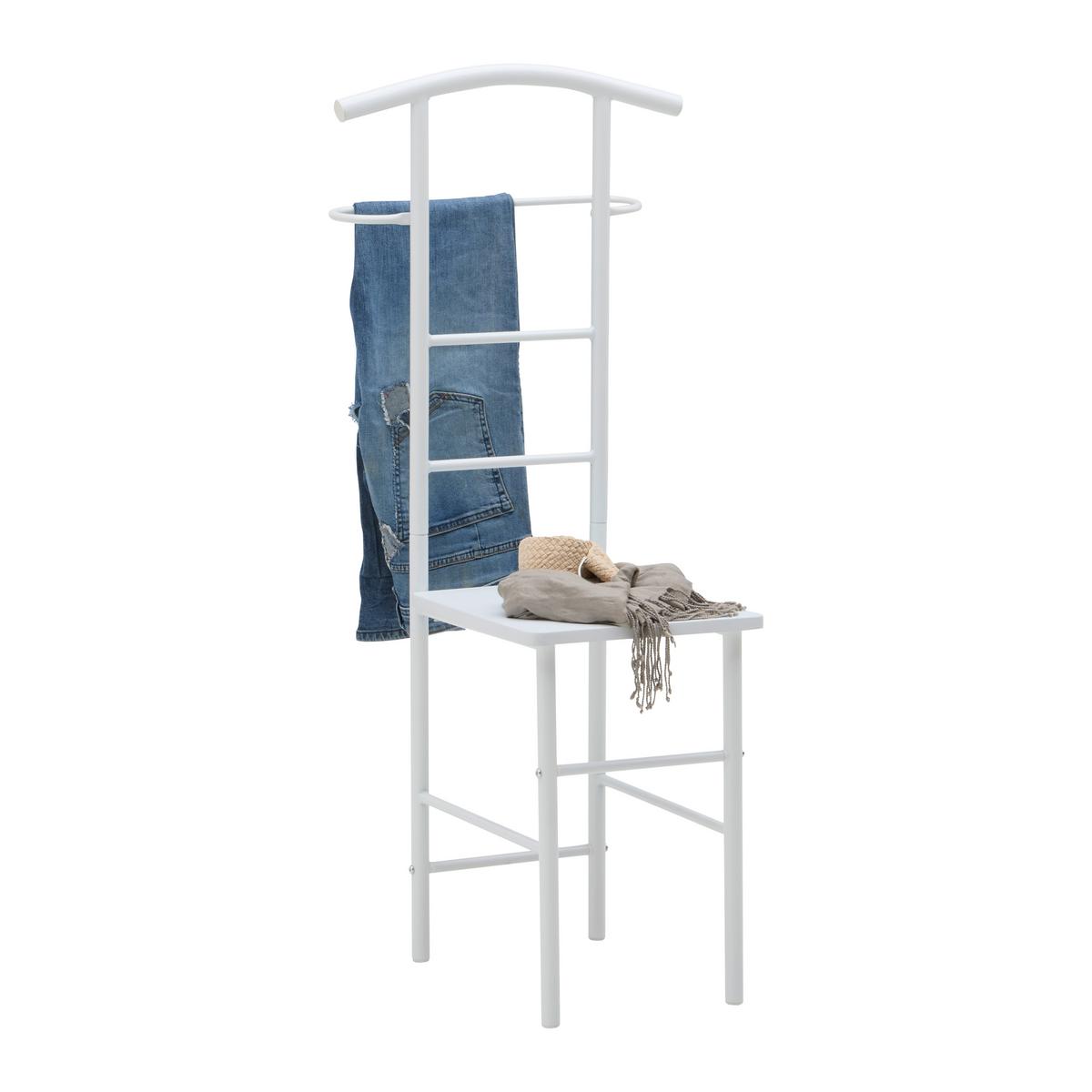 Kleiderständer Ralph Weiß - Weiß, KONVENTIONELL, Holzwerkstoff/Metall (30/107/45cm) - Mömax