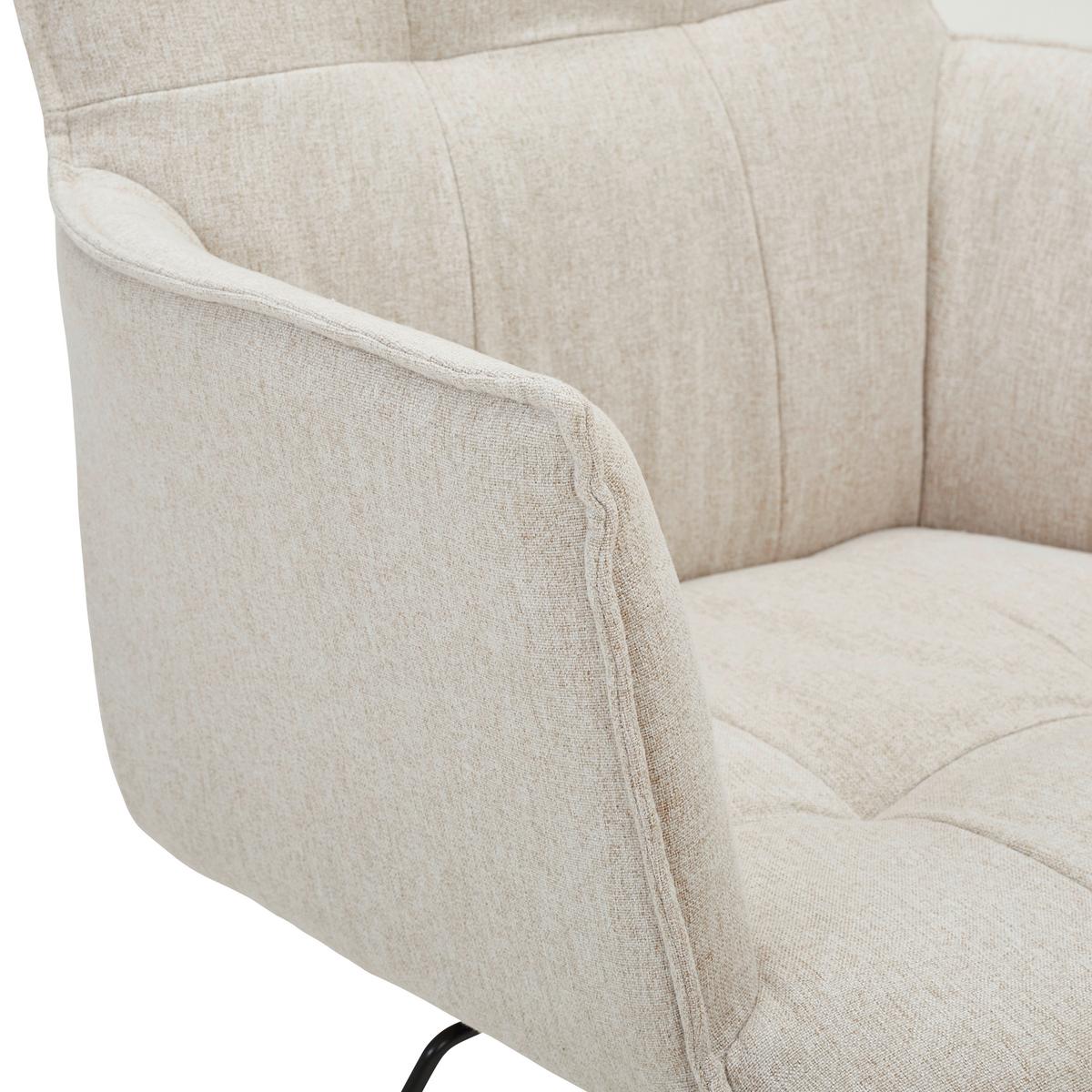 KRZESŁO OBROTOWE EDWIN - beżowy/ciemnoszary, Modern, tworzywo sztuczne/tkanina (60/79-89/63cm) - Livetastic