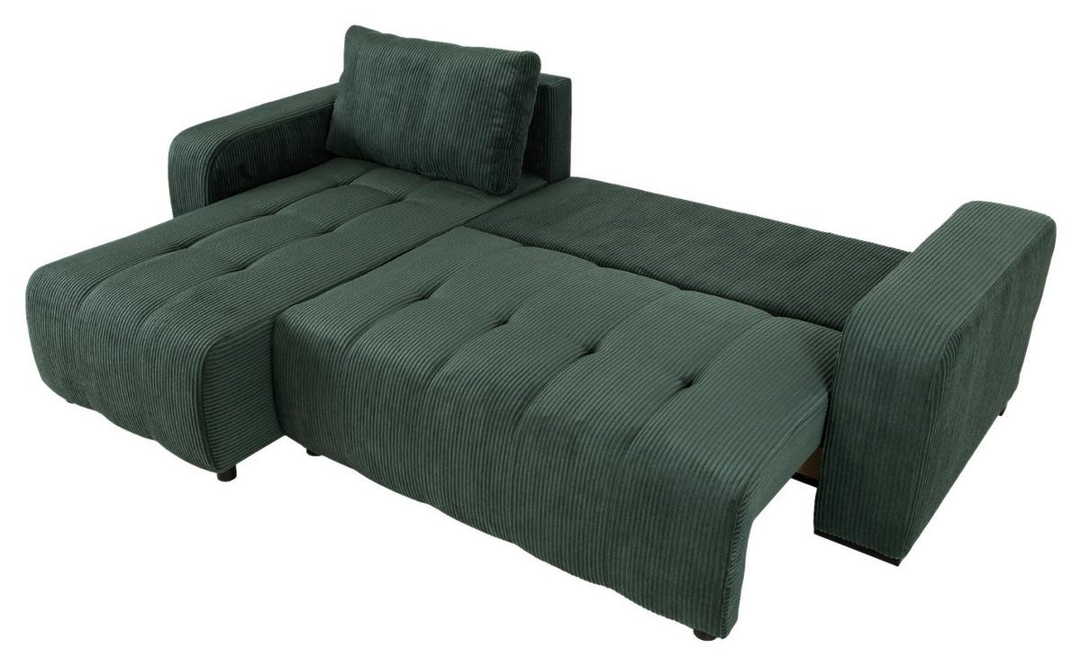 Ugaona Garnitura Marseille - šumsko zelena/crna, Trendi, drvo/metal (155/240cm)