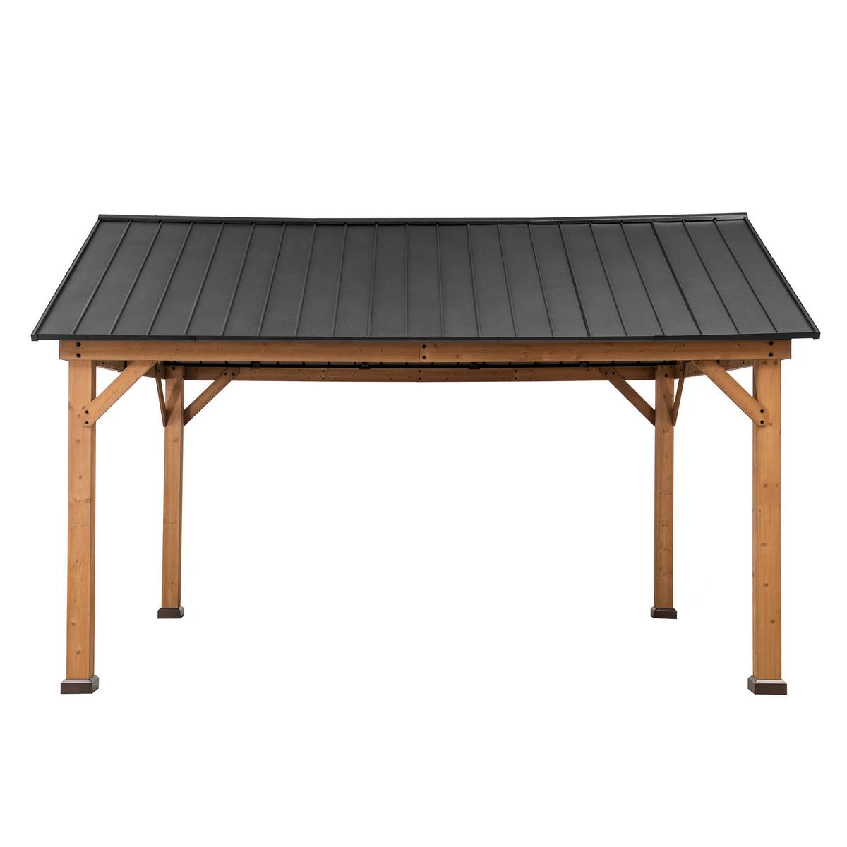 Pavillon Gazebo Rebra Naturfarben/Anthrazit - Anthrazit, Basics, Metall (404/306/465cm) - Modante