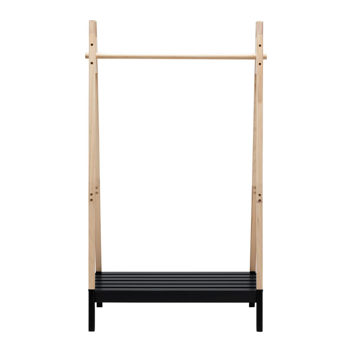 Kleiderständer Tadeo II Naturfarben/Schwarz - Schwarz/Naturfarben, Natur, Holz/Holzwerkstoff (100/170/46cm) - Mömax