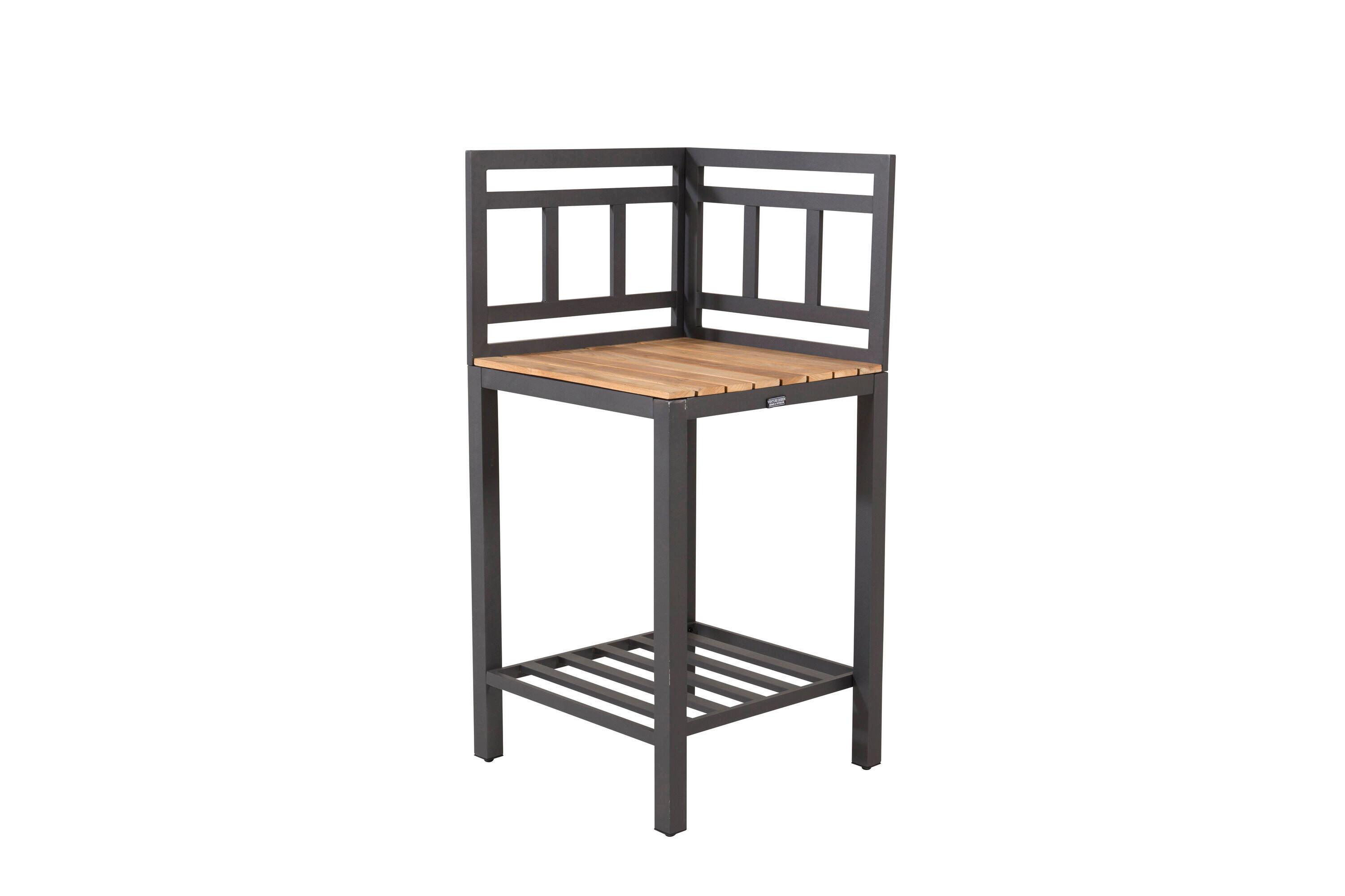 Outdoorkücheneck Mexico Schwarz/Teakfarben - Schwarz/Teakfarben, MODERN, Holz/Metall (60/60/127cm) - Gardenson