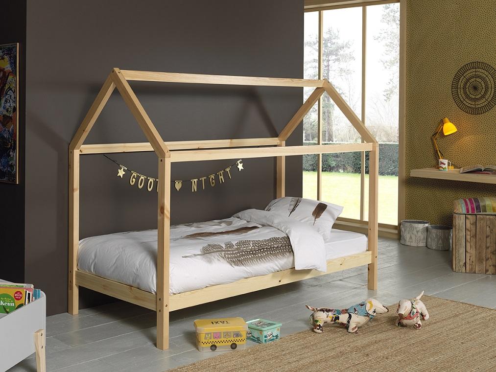 Hausbett Dallas 90x200 cm Kiefer Natur Echtholz - Kieferfarben, MODERN, Holz (90/200cm) - MID.YOU