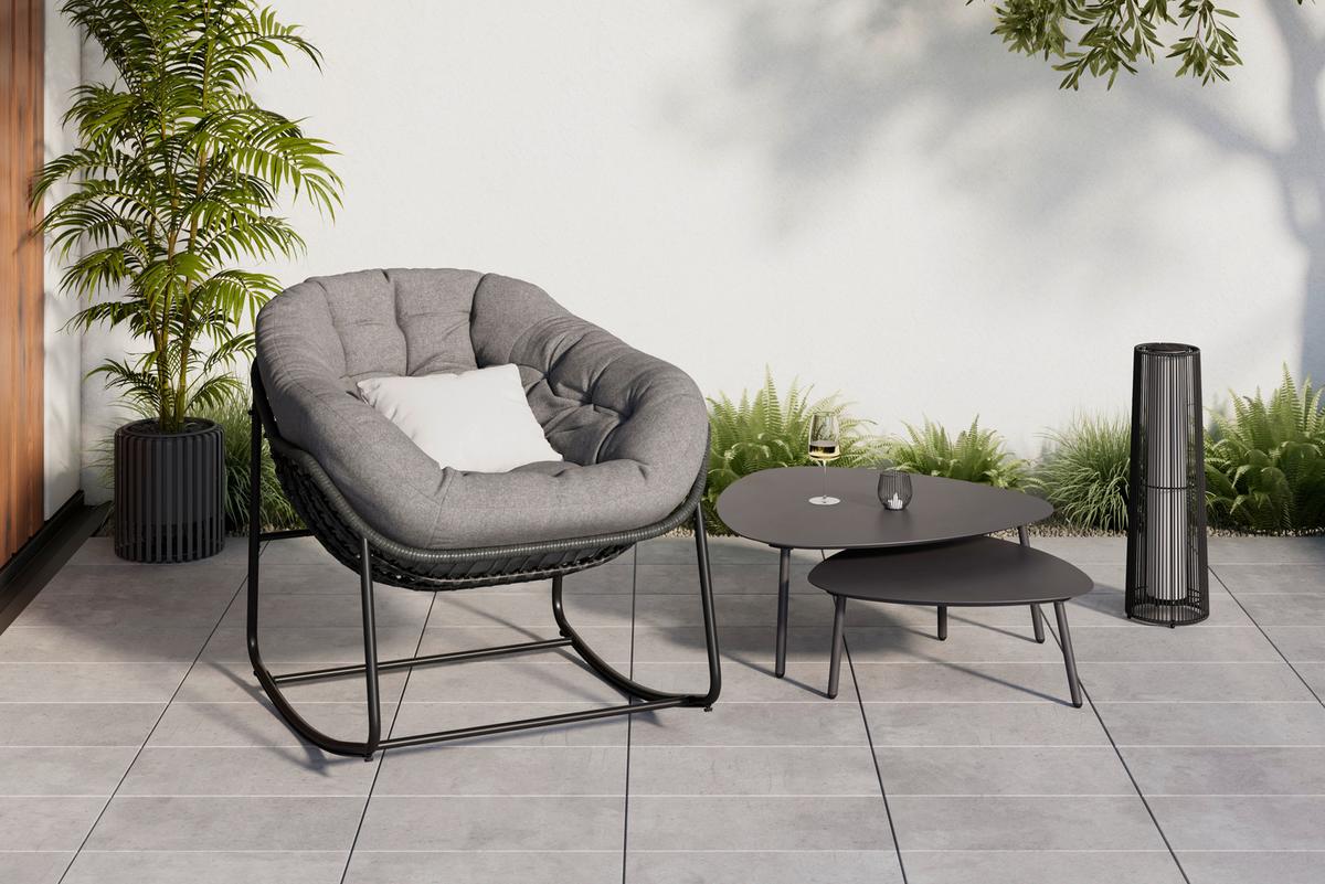 Vrtni Gugalnik Alicante, Siva - temno siva/siva, Basics, kovina/umetna masa (95/80/111cm) - Mömax