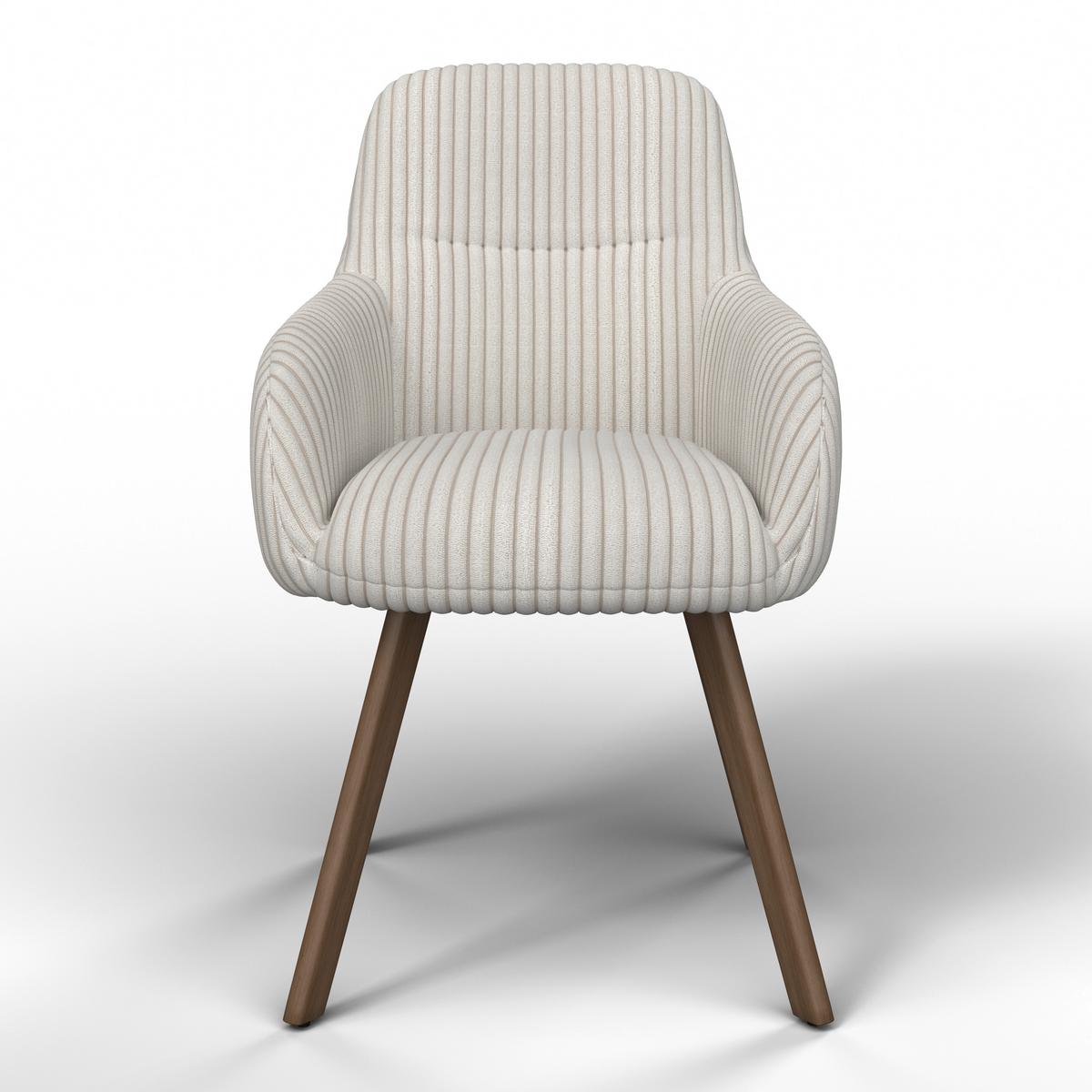 Karosszék Mattia - bézs/tölgyfa, Modern, textil/fa (56/87/61cm) - Bessagi Home