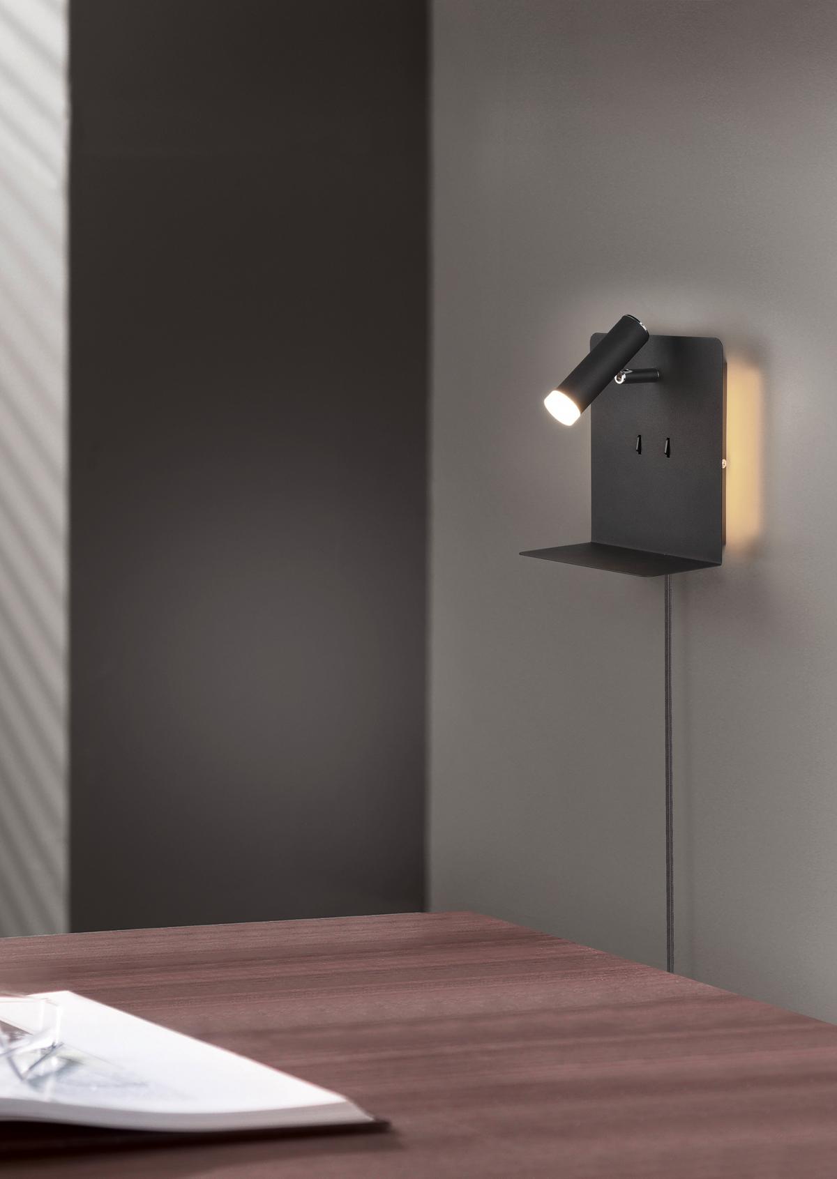 LED-Wandleuchte Element in Schwarz max. 3 Watt - Schwarz, Basics, Metall (20/16/14cm) - Trio Leuchten
