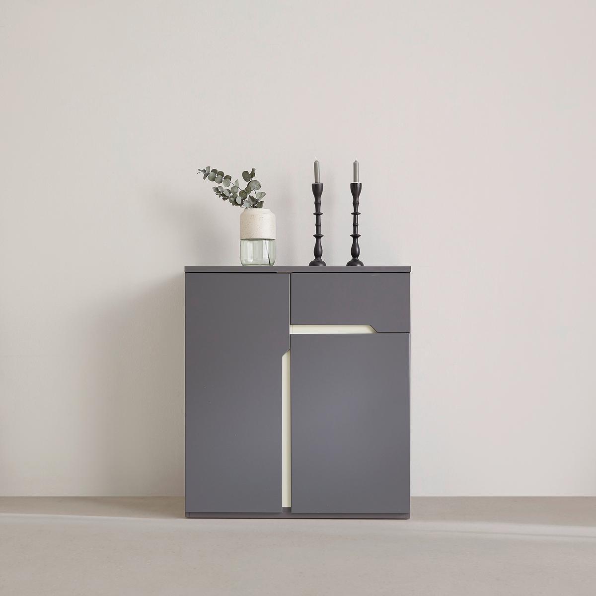 Kommode Manhatten in Grau/Graphitfarben - Graphitfarben/Schwarz, Modern, Holzwerkstoff/Kunststoff (85/95/42cm) - Premium Living