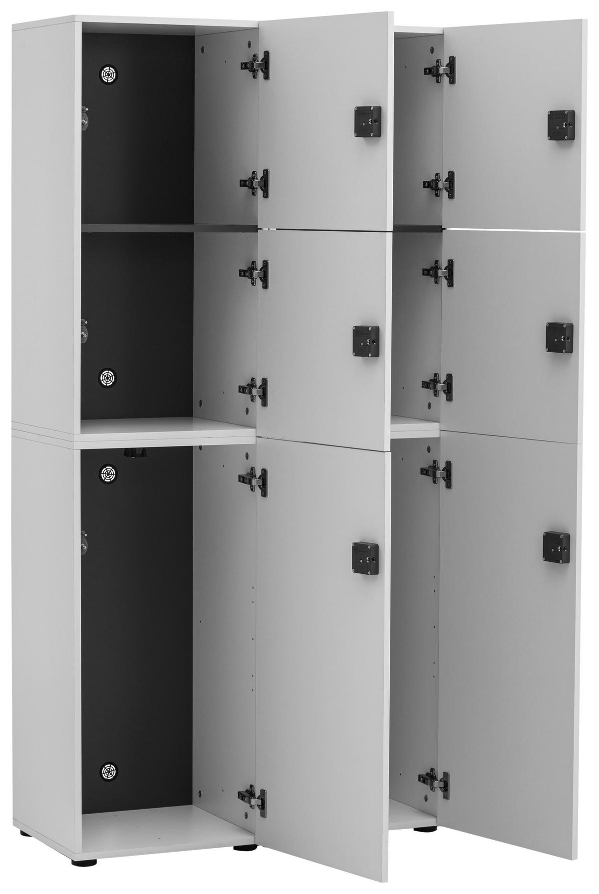 Garderobna Omarica Locked, Bela - bela, Design (90,8/185,2/40,65cm) - MID.YOU