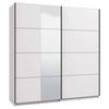 Schwebetürenschrank Gard 200 in Weiß - Schwarz/Weiß, KONVENTIONELL, Holzwerkstoff/Metall (195/217/61cm) - Mömax
