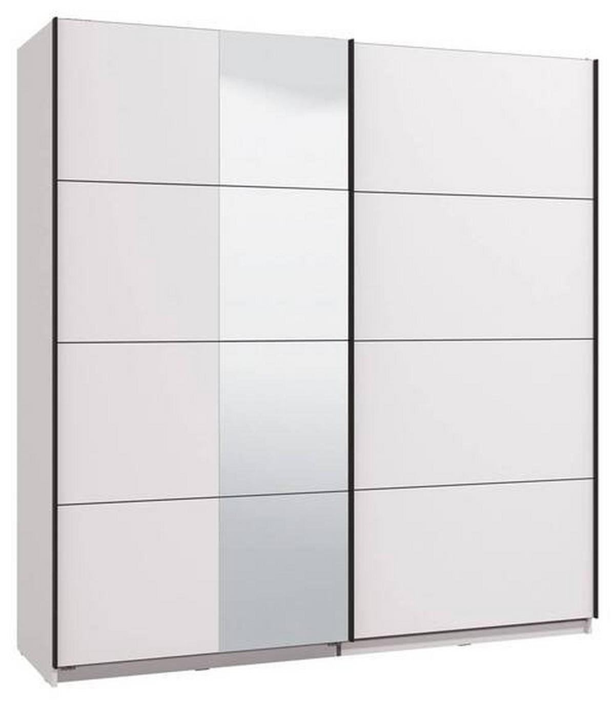 Schwebetürenschrank Gard 200 in Weiß - Schwarz/Weiß, KONVENTIONELL, Holzwerkstoff/Metall (195/217/61cm) - Mömax