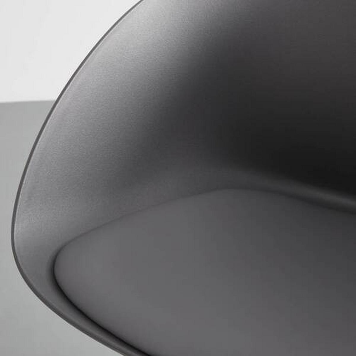 KRZESŁO OBROTOWE LIA - czarny/szary, Modern, tworzywo sztuczne/metal (56,5/75,5/51cm) - Bessagi Home
