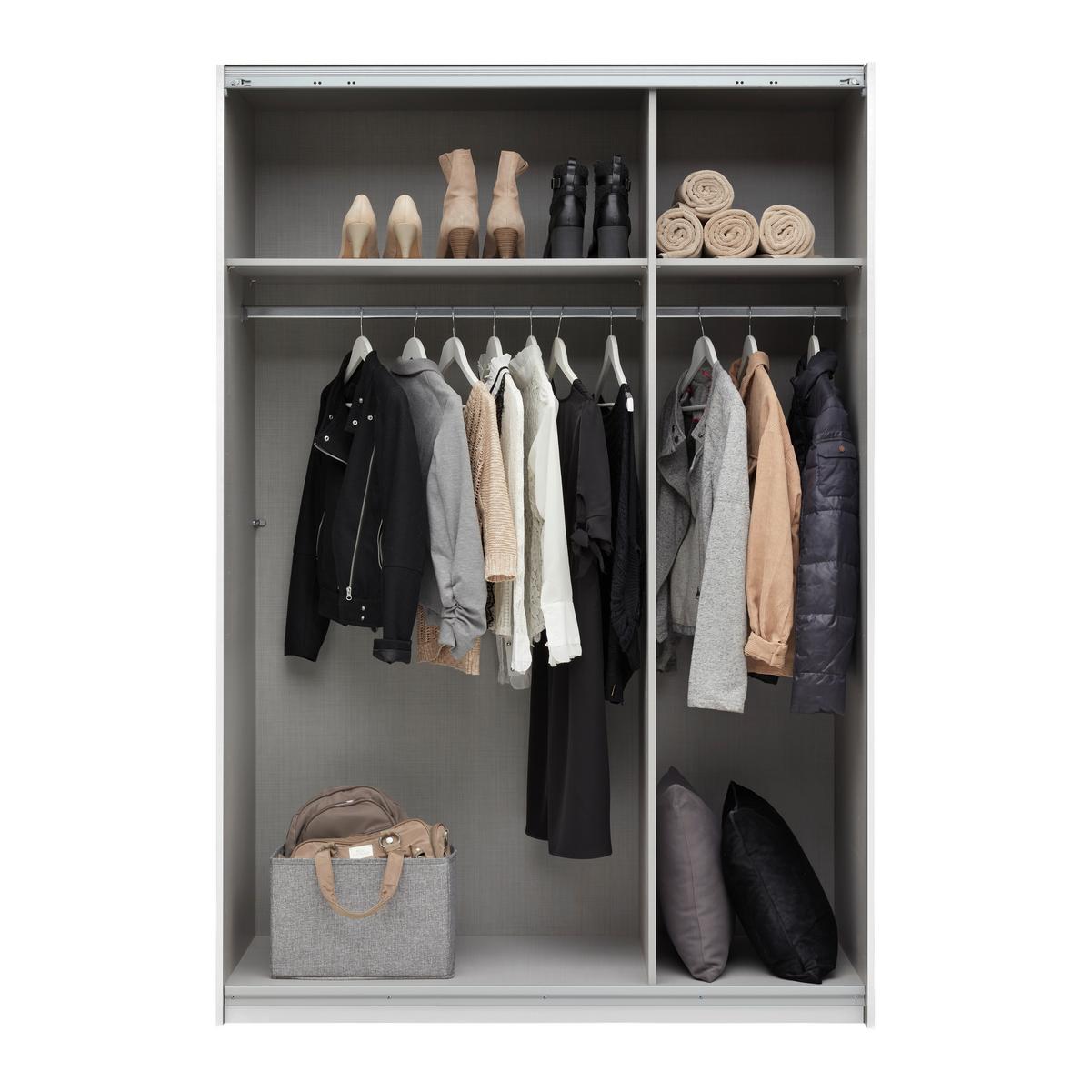 Schwebetürenschrank Sila in Weiss/Eiche Artisan - Weiss/Eiche Artisan, Konventionell, Holzwerkstoff/Metall (135/198/65cm) - Mömax