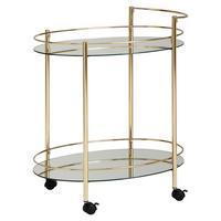 Servierwagen "WL6.007", gold - Goldfarben, Design, Glas/Kunststoff (46/67/79cm) - MID.YOU