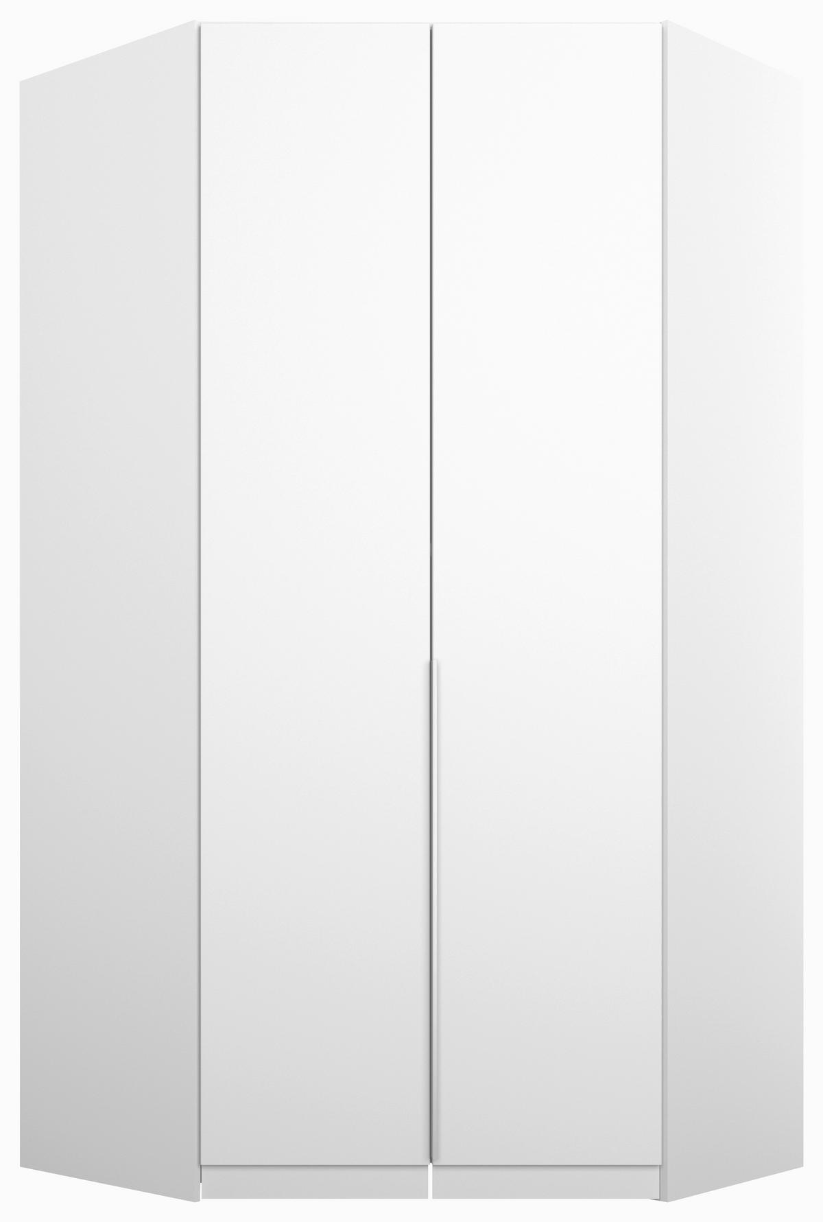 Kutni Ormar Za Odjeću Alabama - bijela/boje aluminija, Moderno, drvni materijal (117/229/117cm) - Modern Living