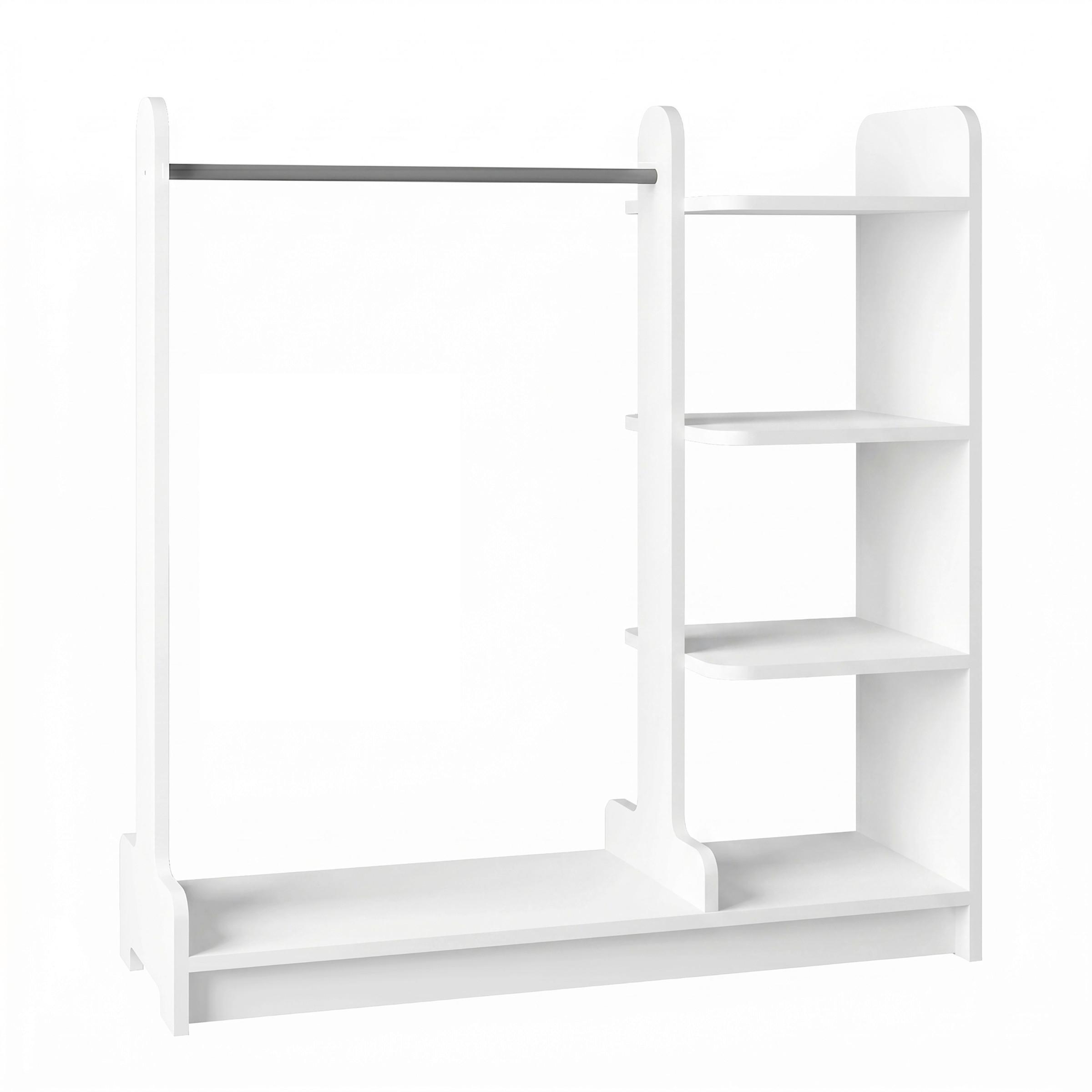 Garderobe Lempu L Weiß - Weiß, MODERN, Holzwerkstoff/Metall (106/110/35cm) - Livetastic
