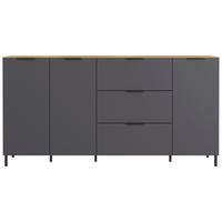 Sideboard California in Eichefarben/Graphitfarben - Eichefarben/Graphitfarben, MODERN, Holzwerkstoff/Metall (192/98/40cm) - Premium Living