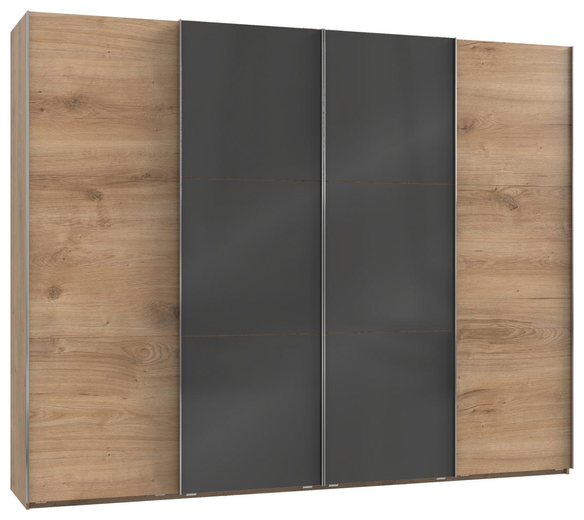 Ormar  S Kliznim Vratima Level 36c - siva/boje hrasta, Moderno, drvni materijal (300/236/65cm) - Modern Living