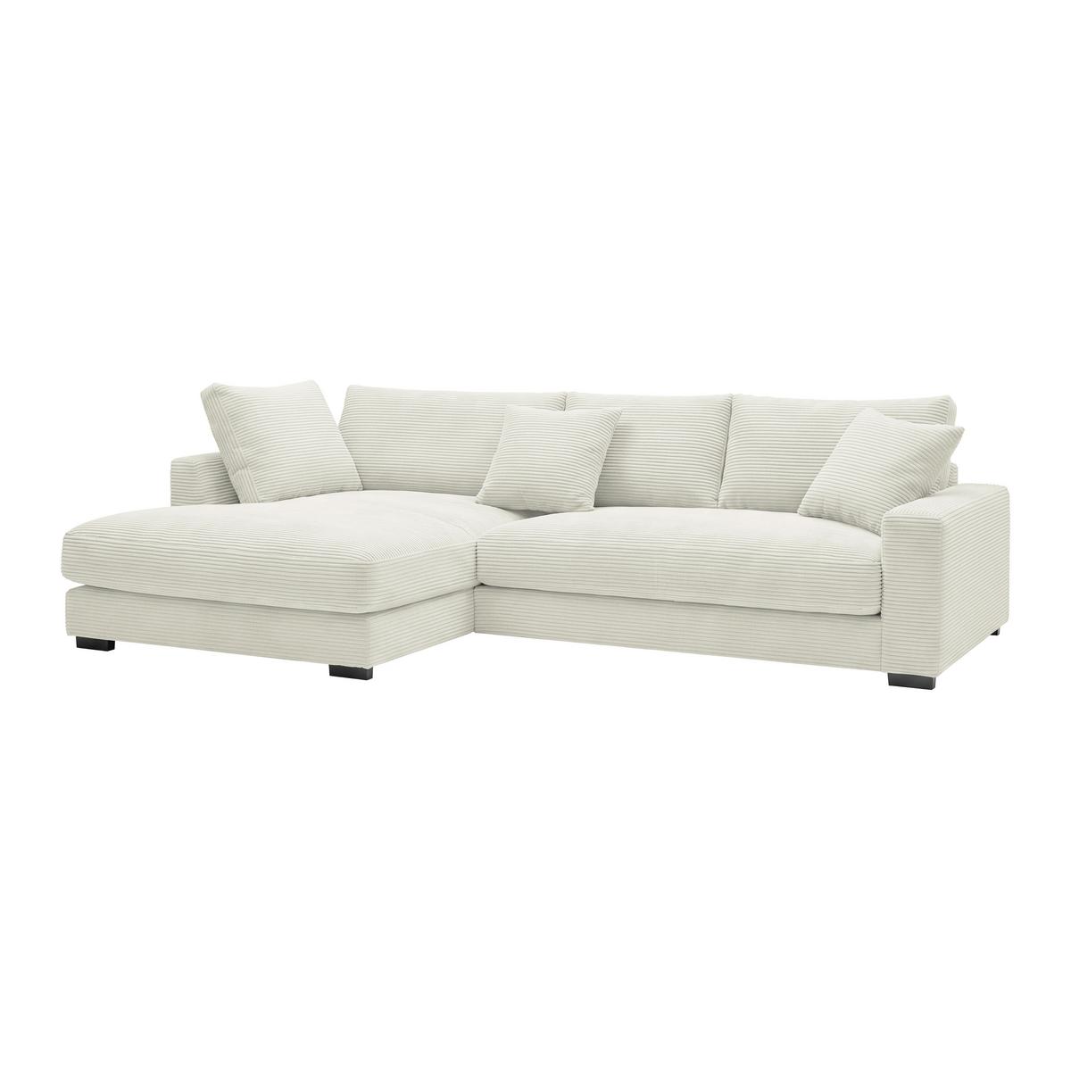 Ecksofa Pedro Creme - Creme/Schwarz, MODERN, Kunststoff/Textil (190/300cm) - Mömax