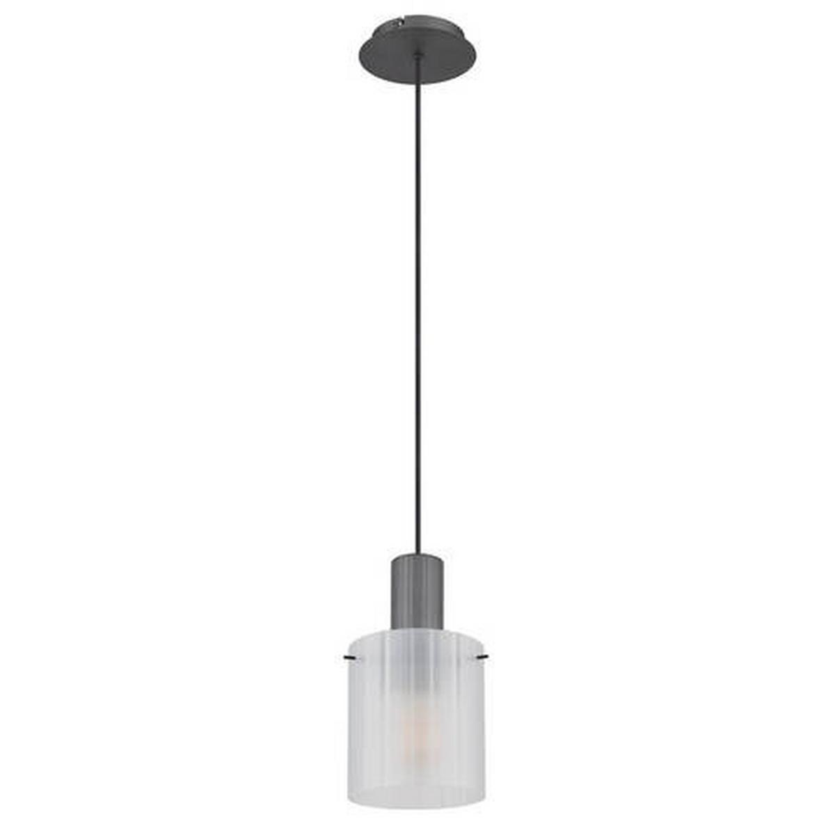 Hängeleuchte Tulivar Dunkelgrau max. 40 Watt - Dunkelgrau, KONVENTIONELL, Glas/Metall (18/120cm) - Globo