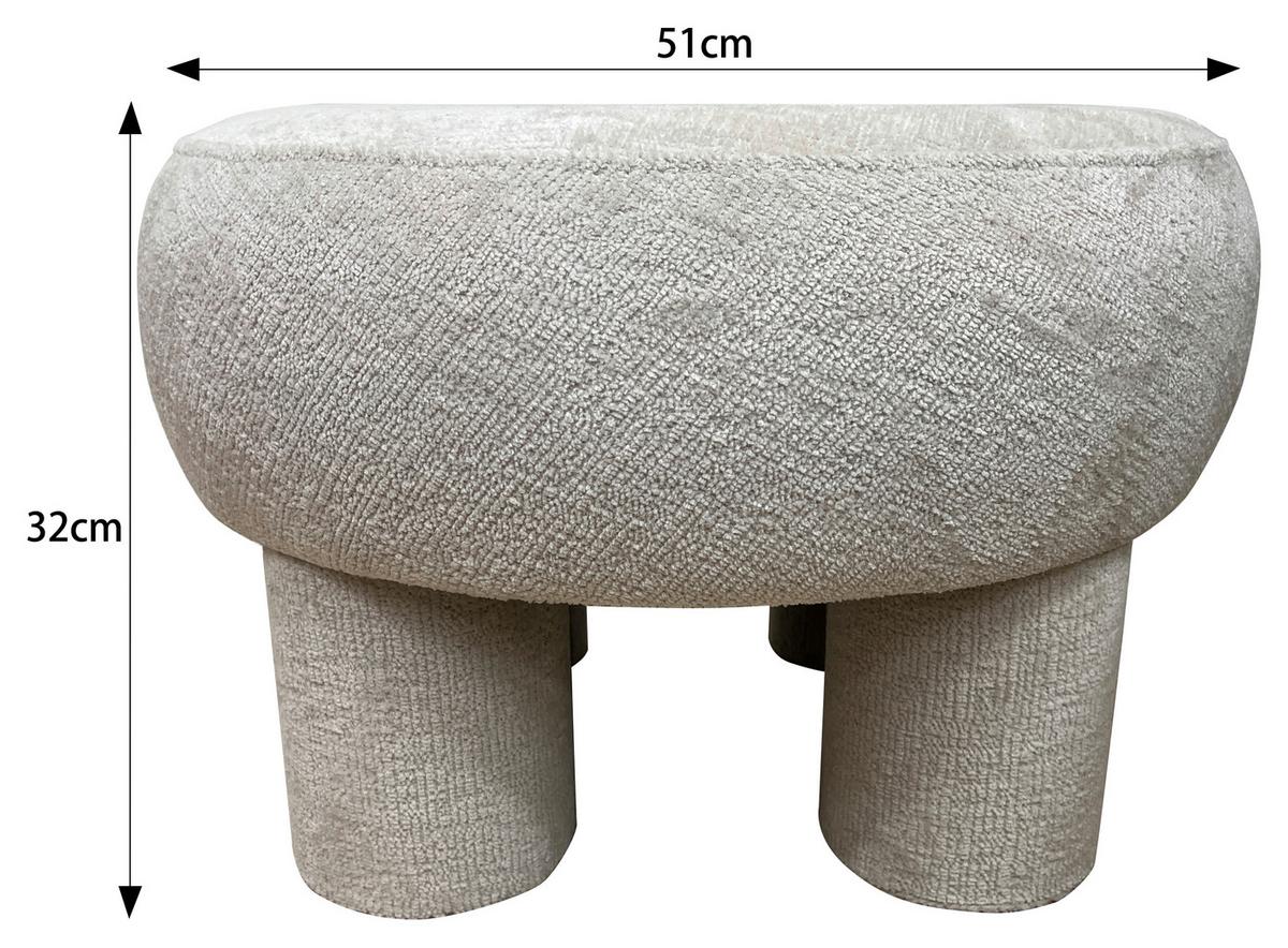 Hocker Trent Beige - Beige, LIFESTYLE, Holzwerkstoff/Textil (51/32cm) - Mömax
