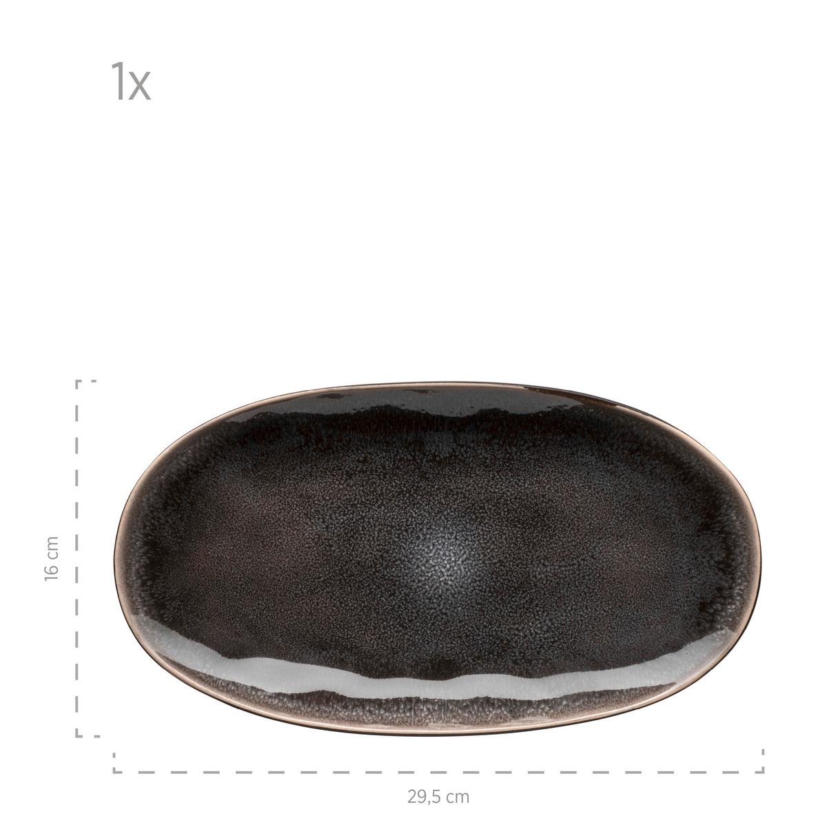 Servierplatten-set Niara Organic - Schwarz/Braun, Basics, Keramik - Mäser