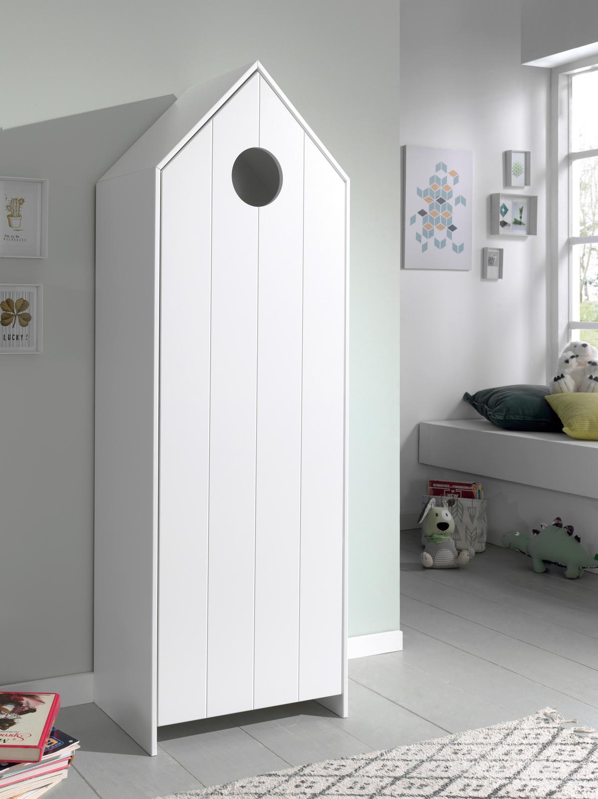 Kinderkleiderschrank Casami Weiß - Weiß, MODERN, Holzwerkstoff (57,6/171,3/37cm) - Vipack
