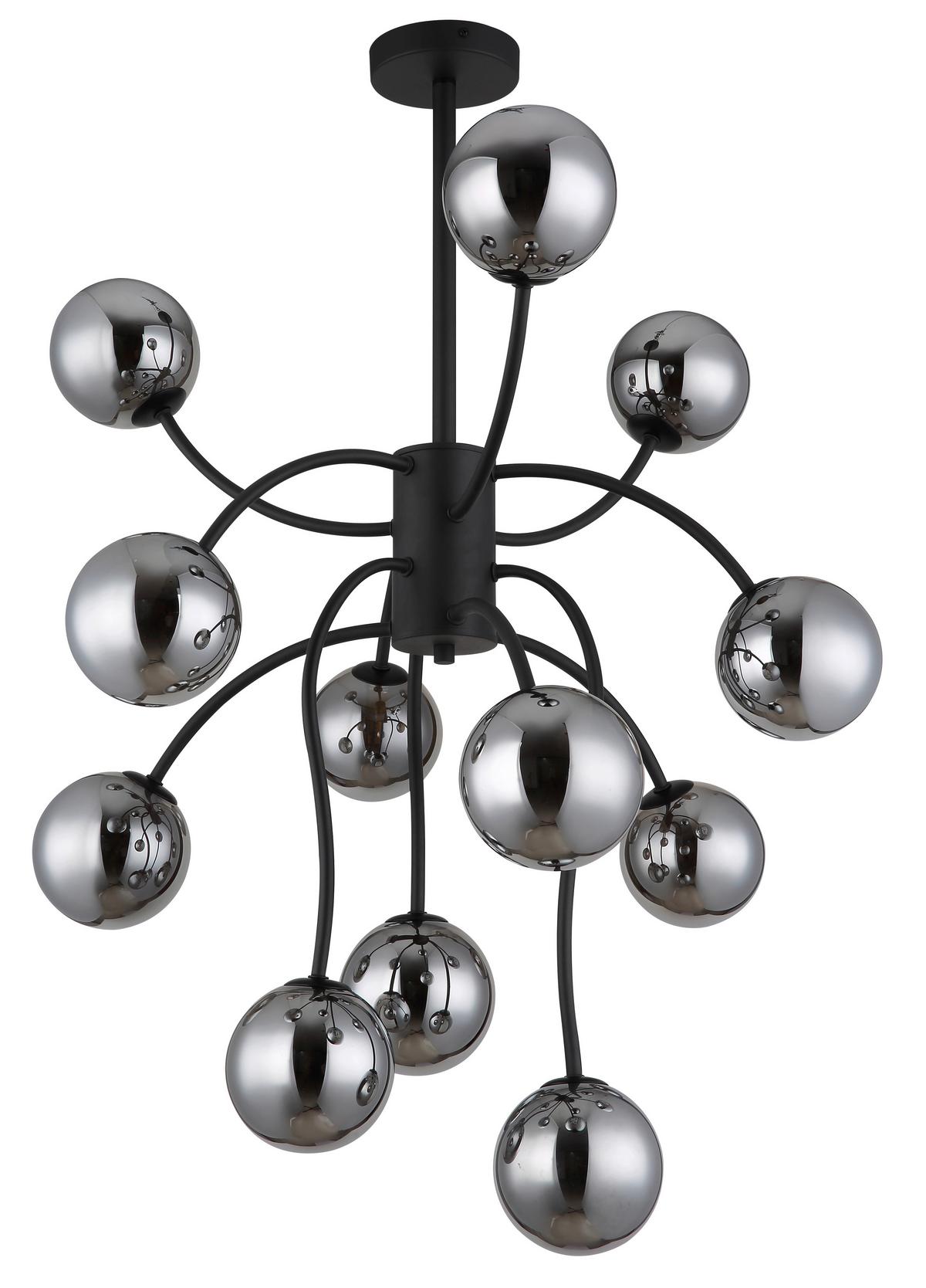 LED-DECKENLEUCHTE 56133-12D RIHA - Schwarz, Design, Glas/Metall (62/93cm) - Globo
