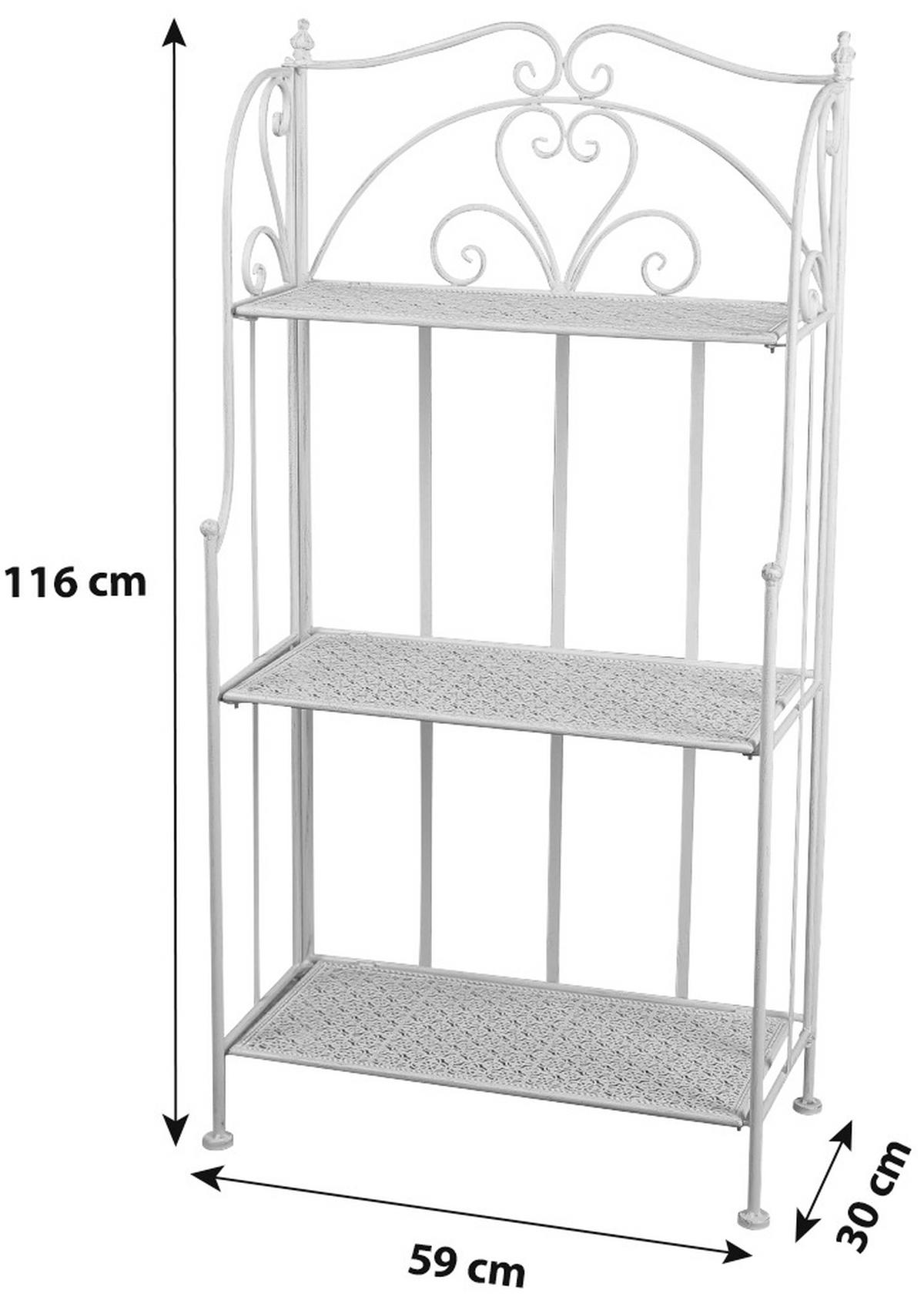 Regal Nadim 1, Bela - bela, Moderno, kovina (59/116/30cm)
