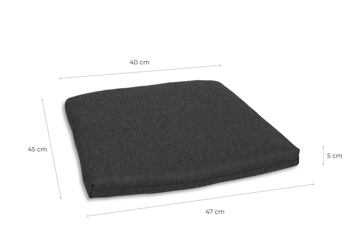 Gartensitzkissenset Anthrazit, 2-teilig - Anthrazit, Basics, Textil (40-47/5/45cm)